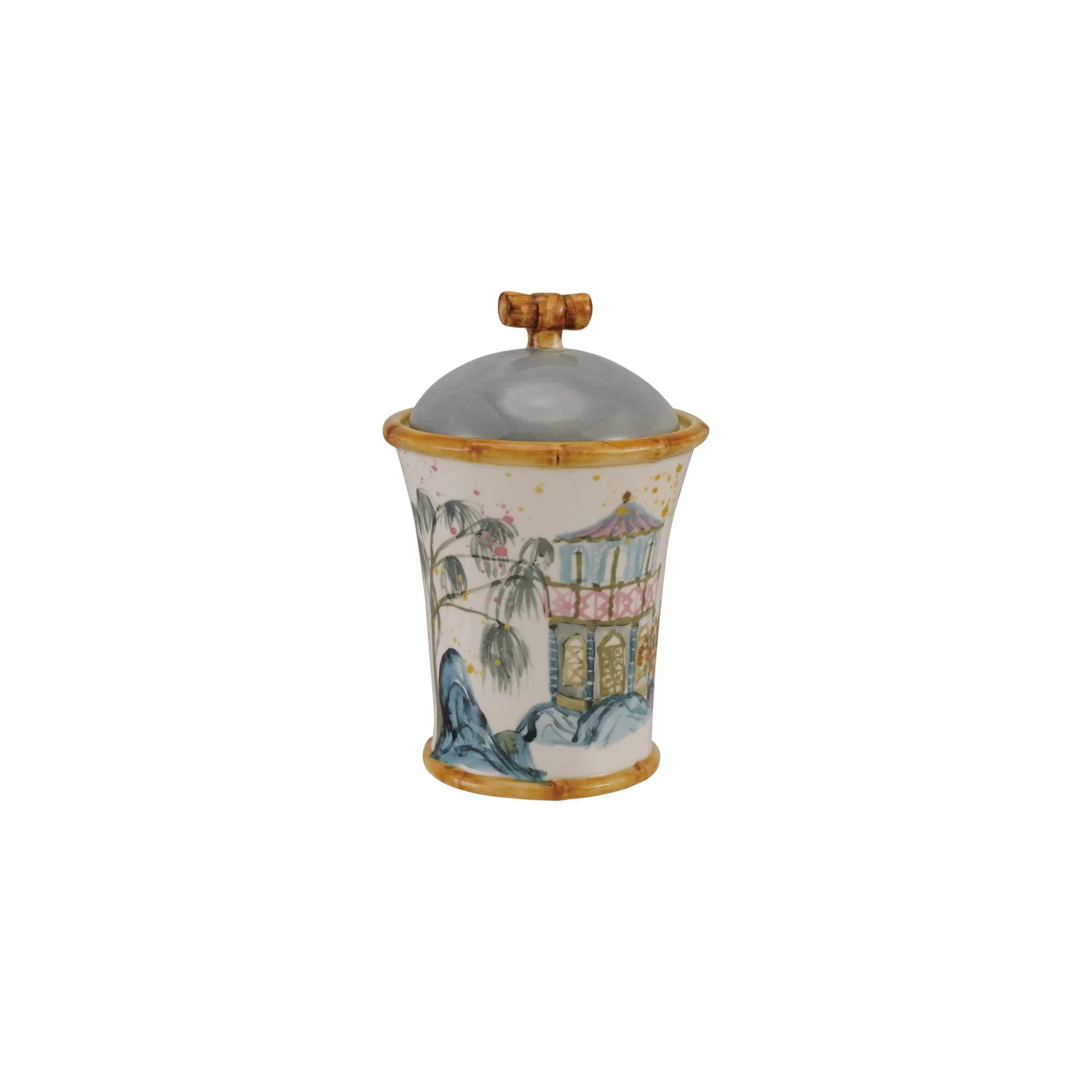 Creative Co-op - Small Bamboo Canister - Image 2