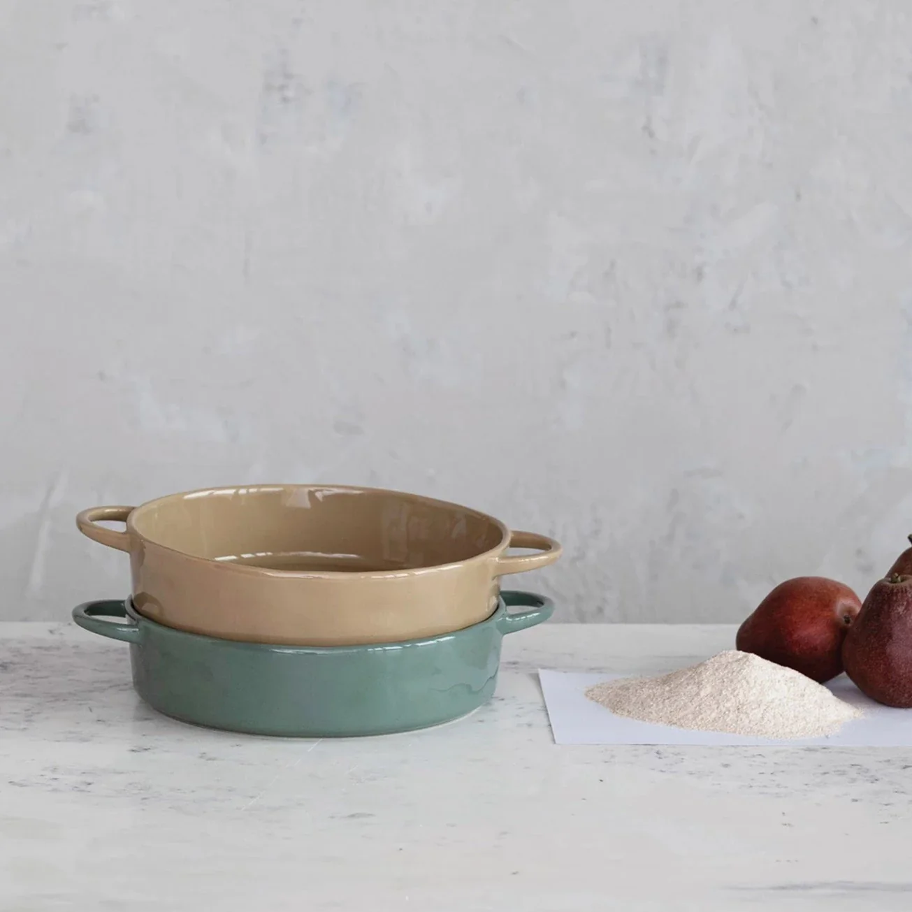 Creative Co-op - Stoneware Baker with Handles