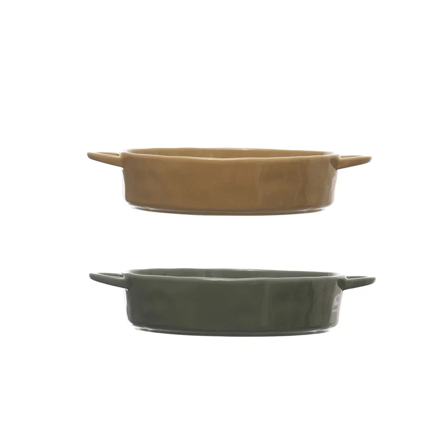 Creative Co-op - Stoneware Baker with Handles - Image 2