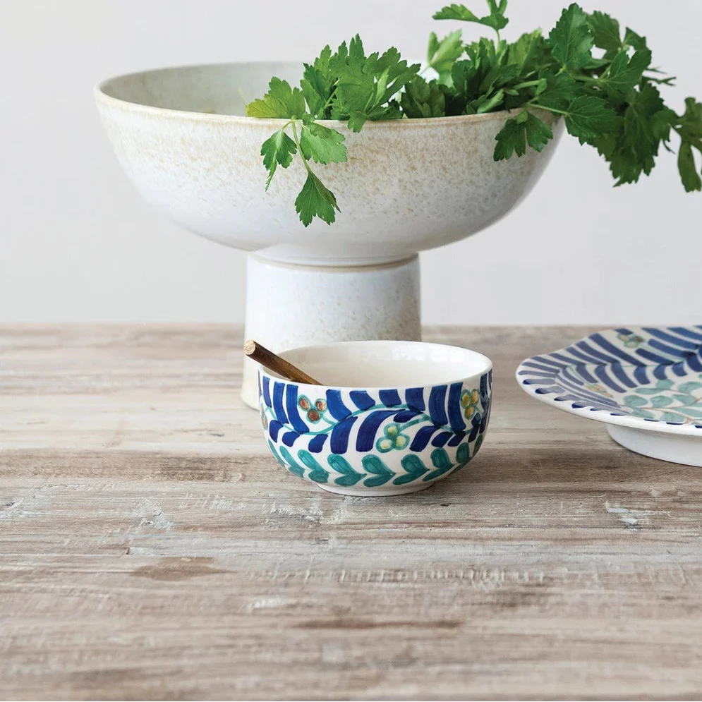 Creative Co-op - Small Bowl with Vines Design