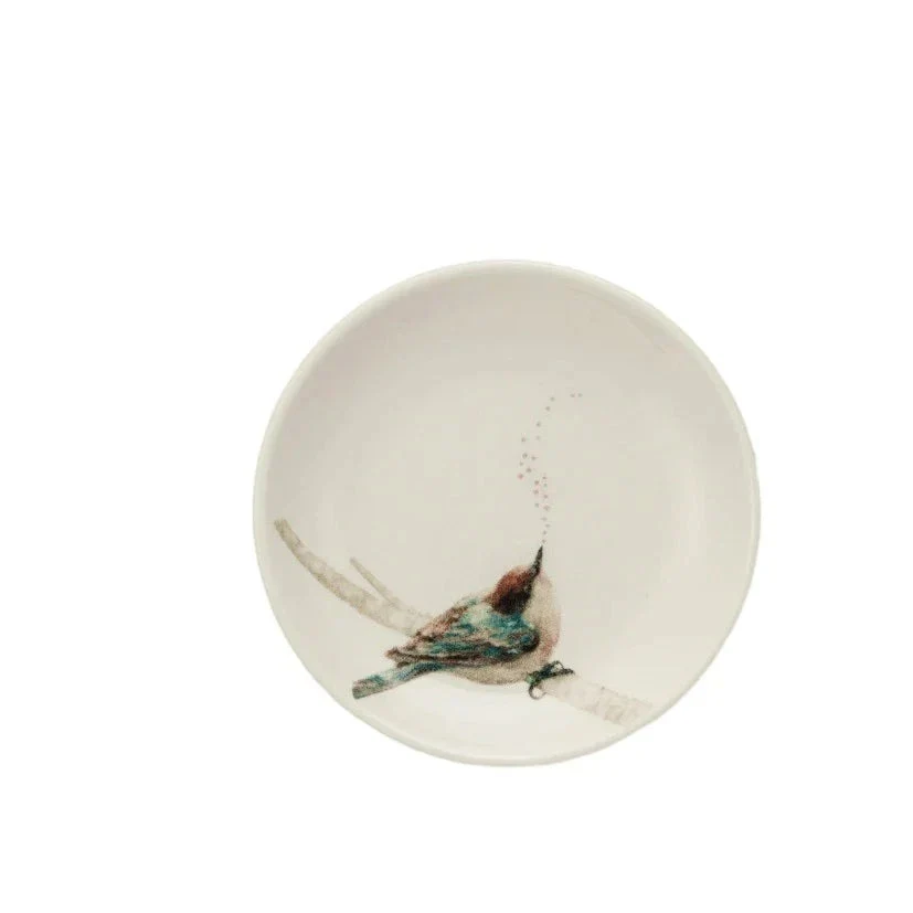 Creative Co-op - Stoneware Dish with Bird on Branch - Image 2