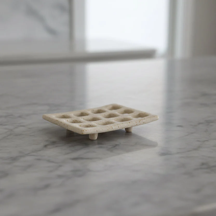 Creative Co-op - Stoneware Footed Soap Dish - Image 3