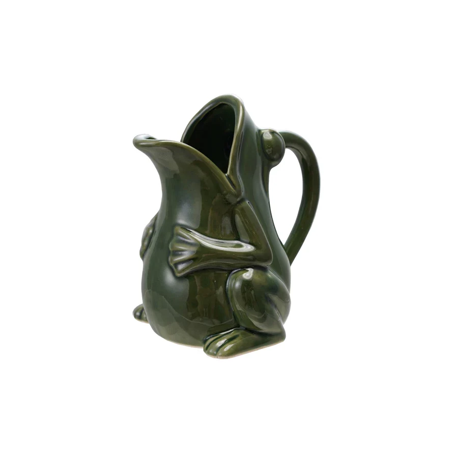 Creative Co-op - Stoneware Frog Pitcher - Image 2