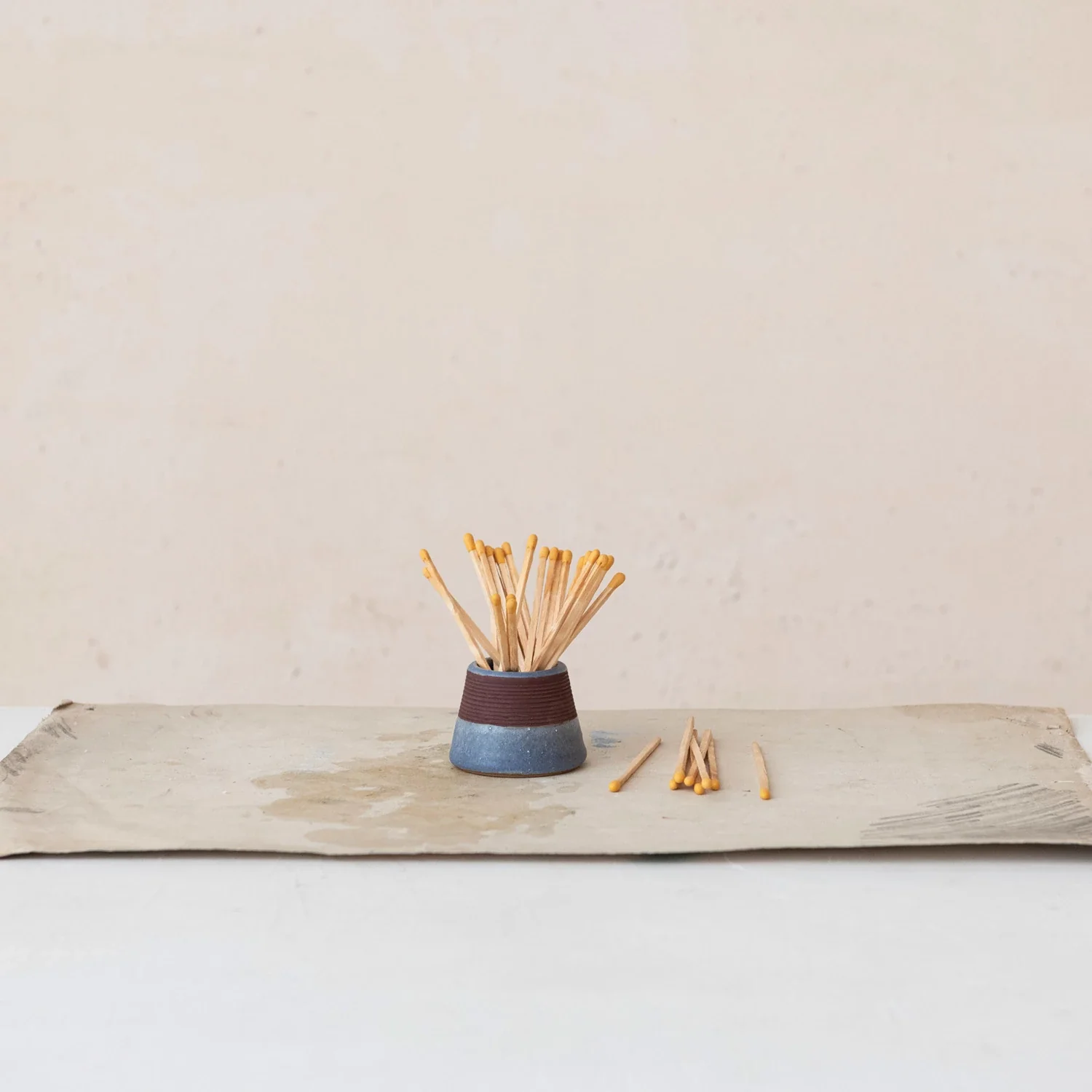 Creative Co-op - Stoneware Match Holder With Striker