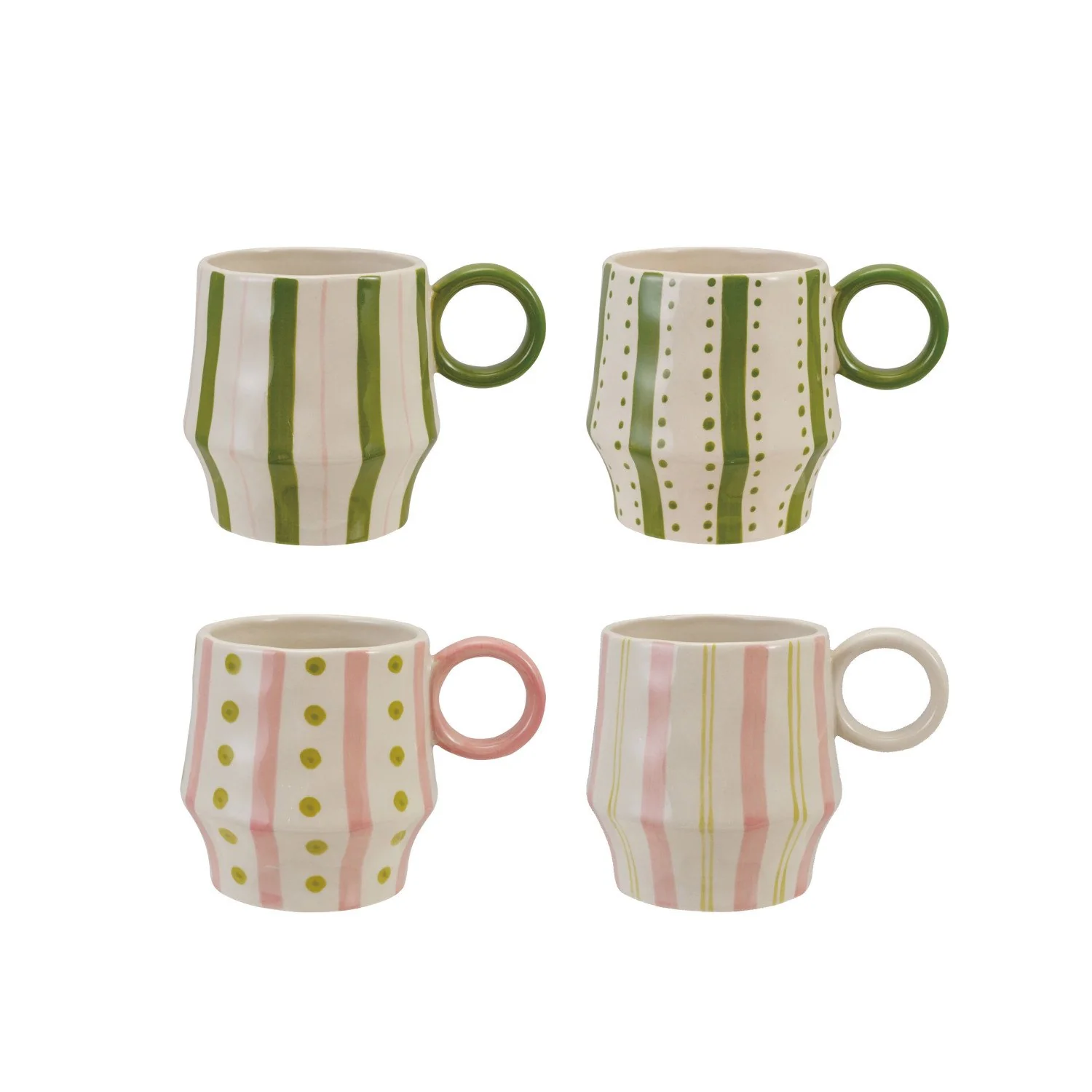 Creative Co-op - Stoneware Mug with Striped Pattern - Image 2