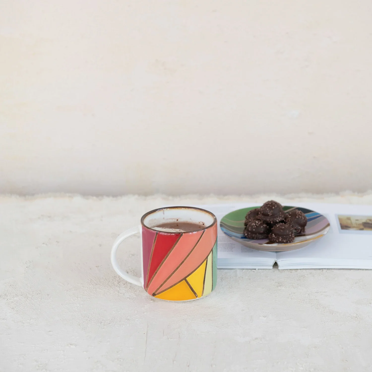 Creative Co-op - Stoneware Mug with Wax Relief Design