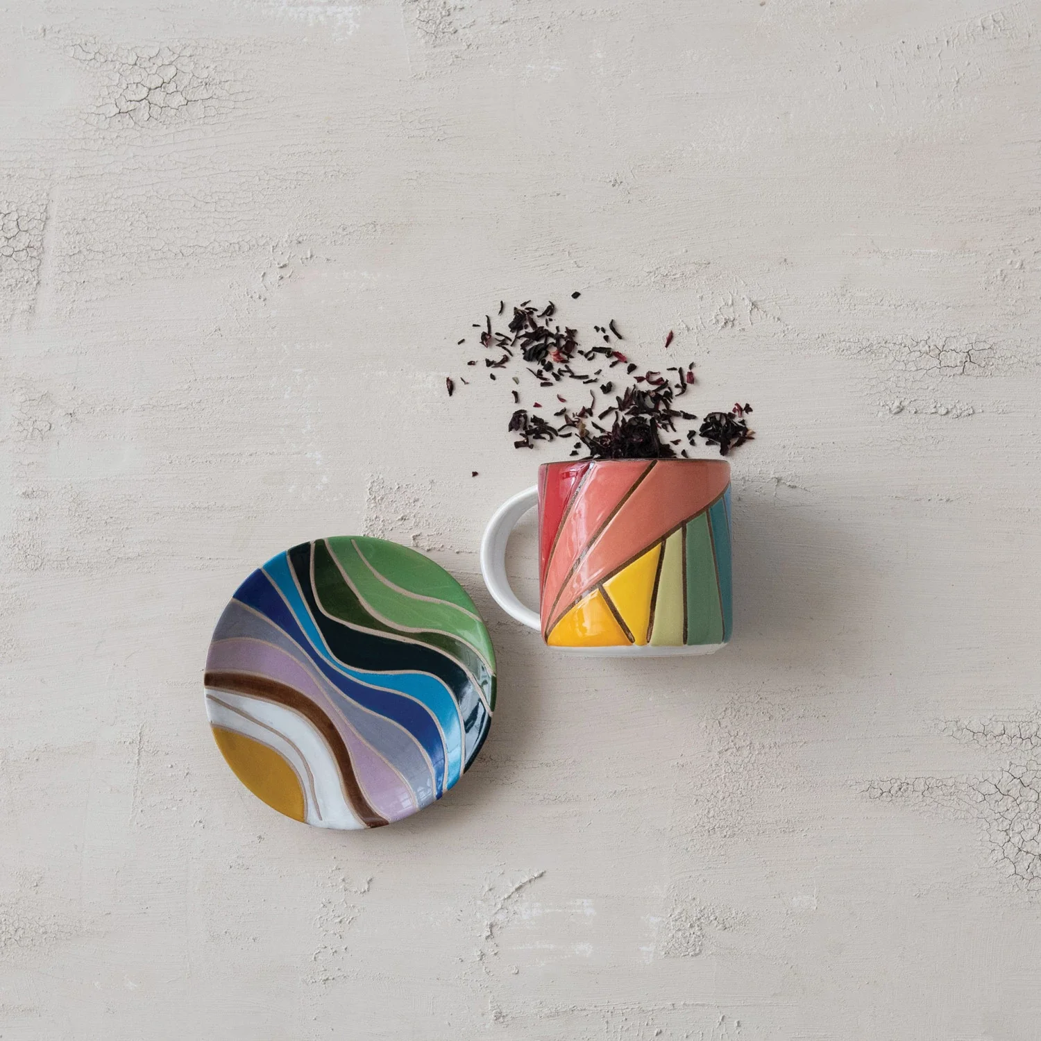 Creative Co-op - Stoneware Mug with Wax Relief Design - Image 2