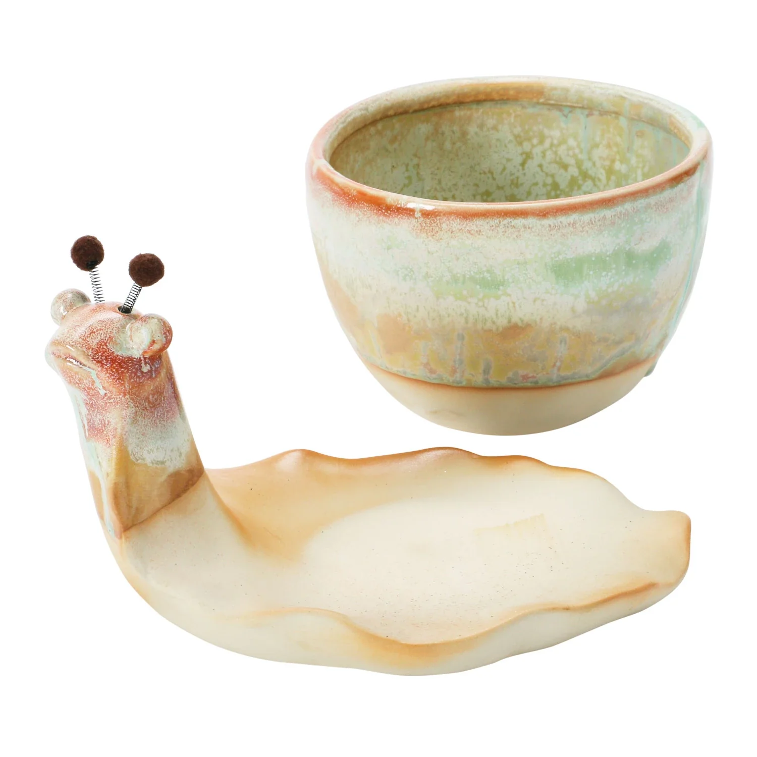 Creative Co-op - Stoneware Planter with Snail Saucer - Image 4