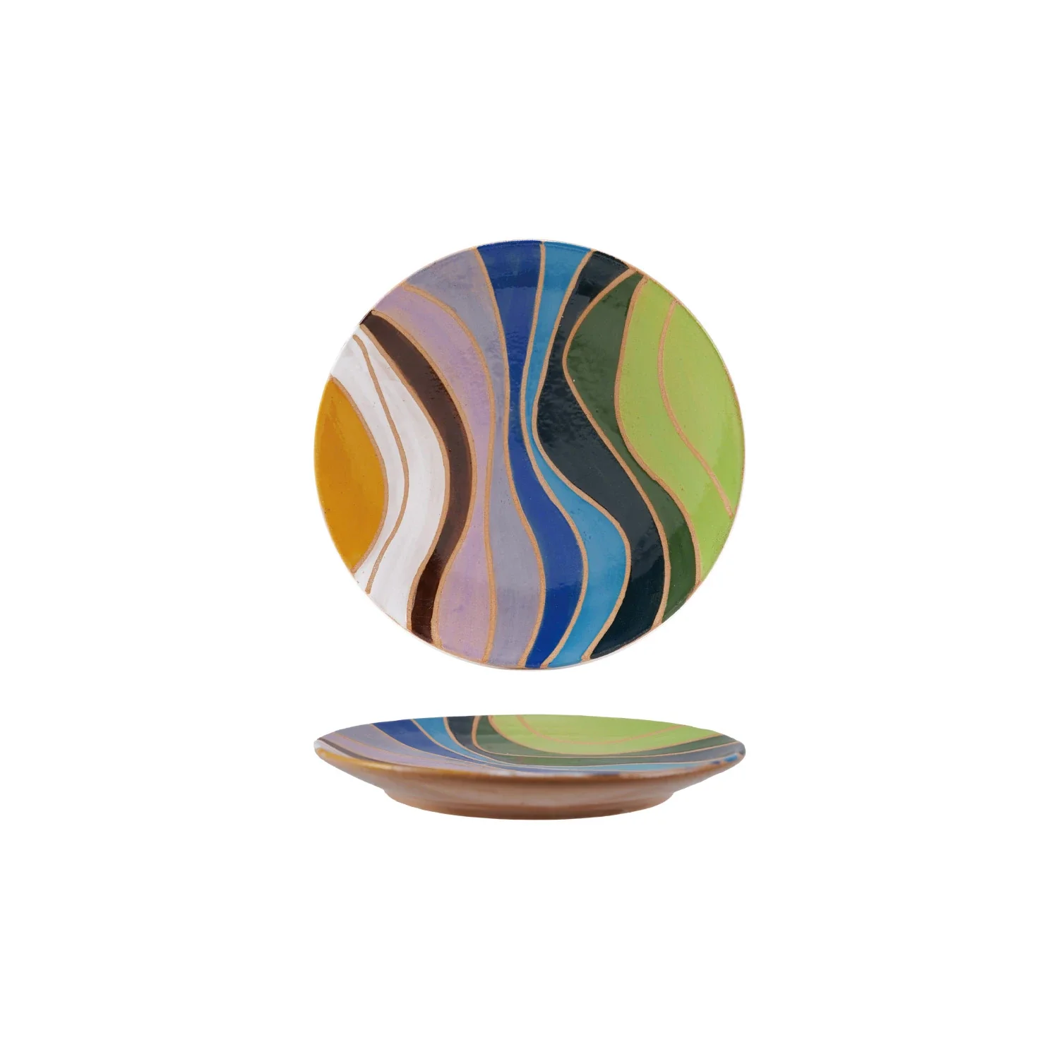 Creative Co-op - Stoneware Plate with Wax Relief Design - Image 2