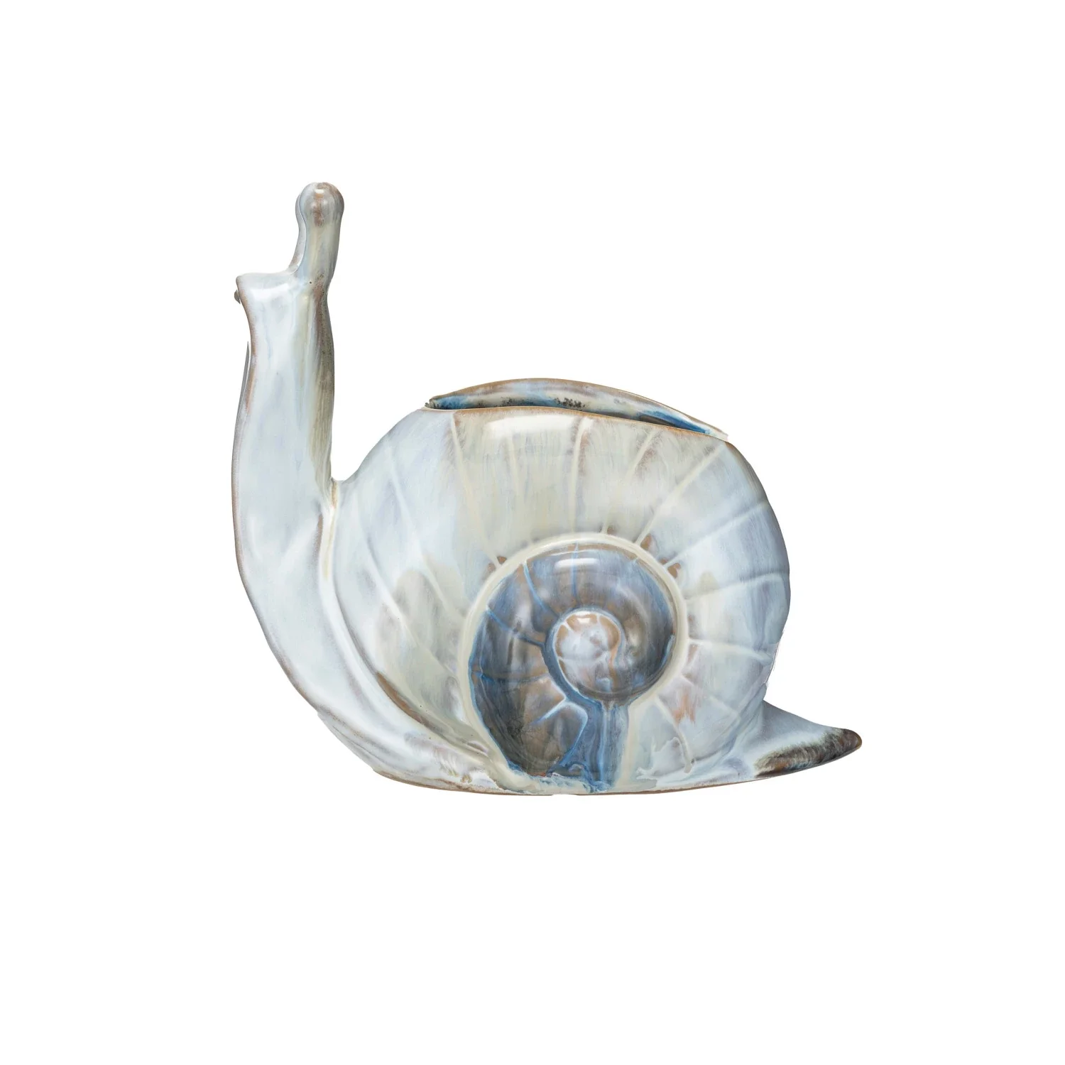 Creative Co-op - Stoneware Snail Planter - Image 2