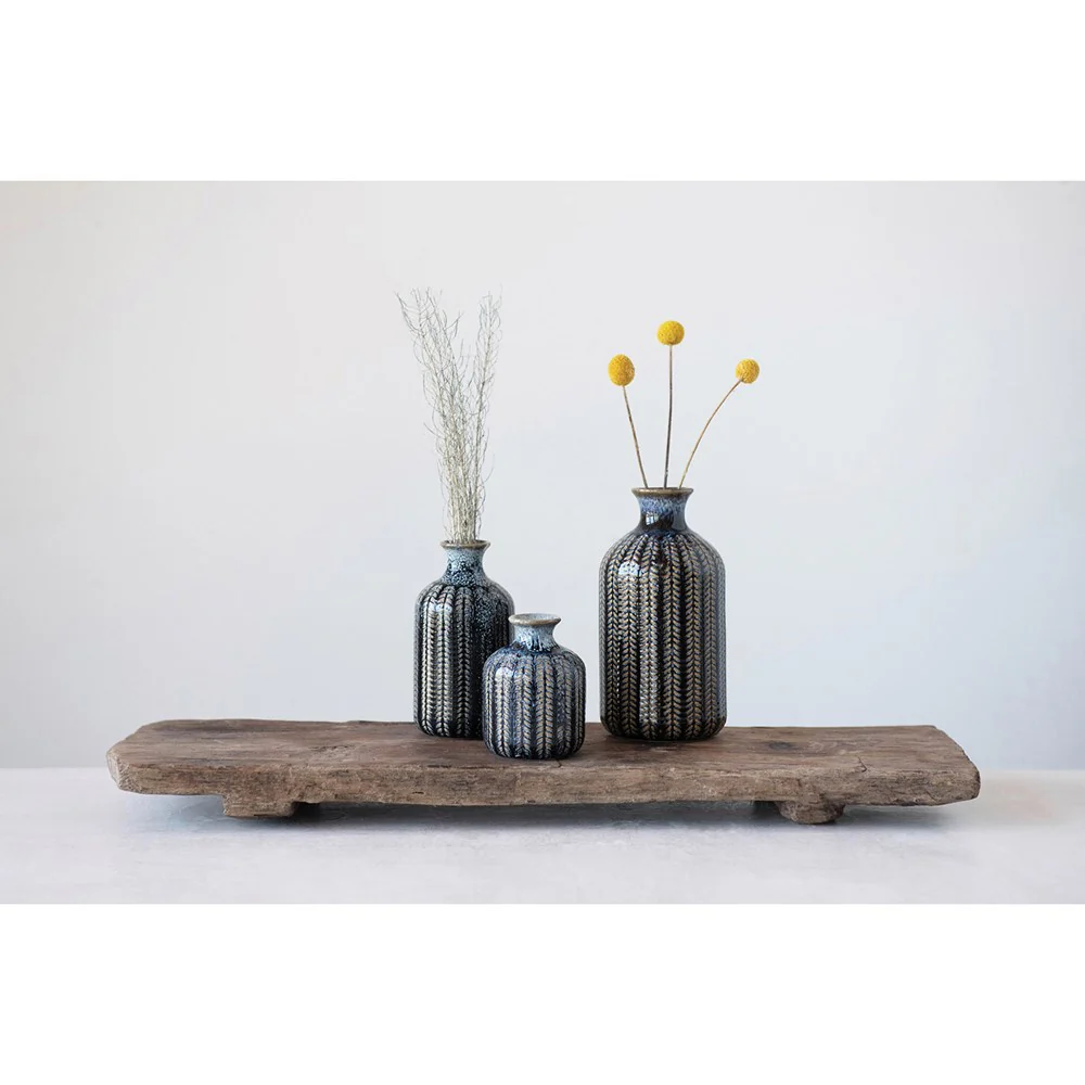 Creative Co-op - Stoneware Textured Vase