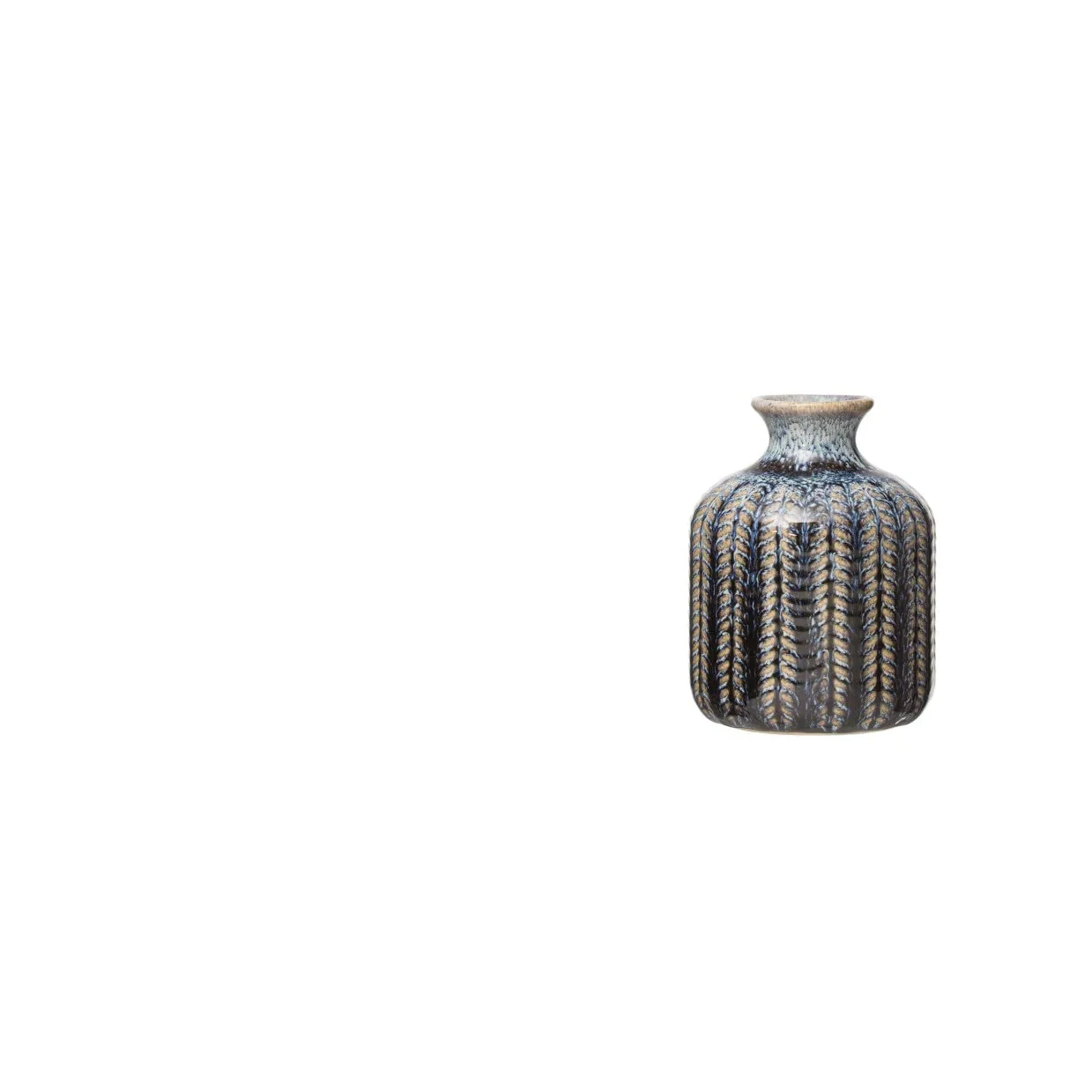 Creative Co-op - Stoneware Textured Vase - Image 3