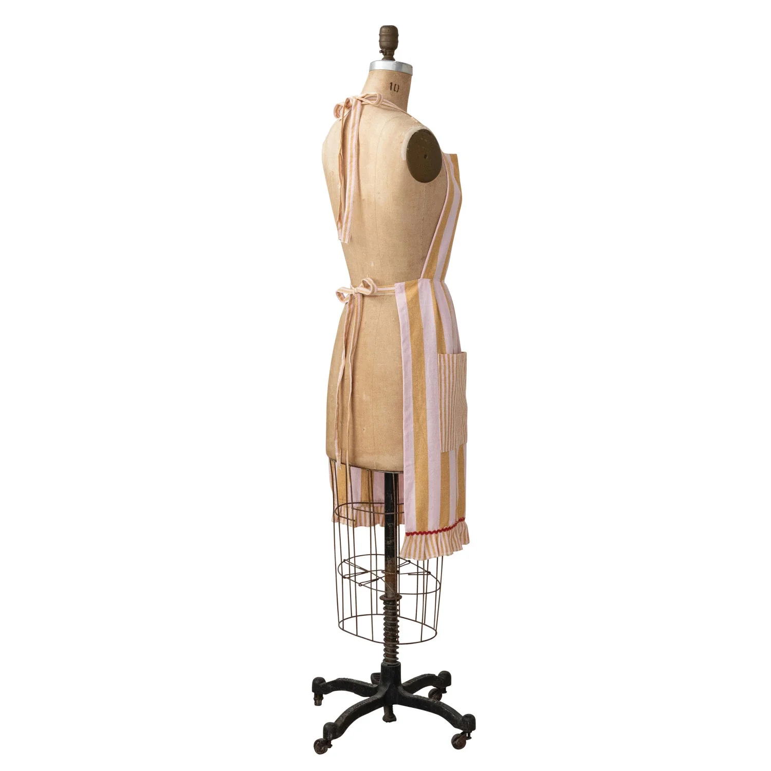 Creative Co-op - Striped Apron with Ruffle, Pockets, & Ric-Rac Trim - Image 2