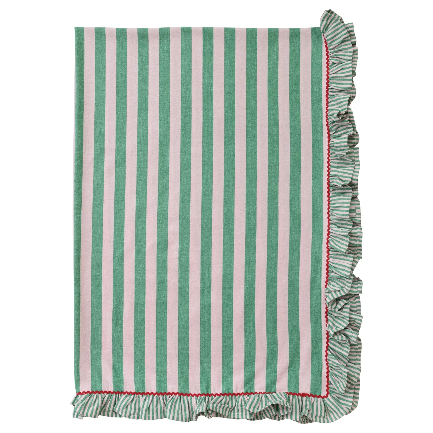 Creative Co-op - Striped Tablecloth with Ruffle - Image 3