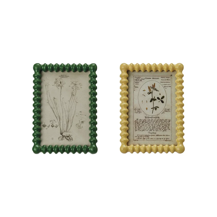 Creative Co-op - Vintage Inspired Picture Frame with Botanical Print