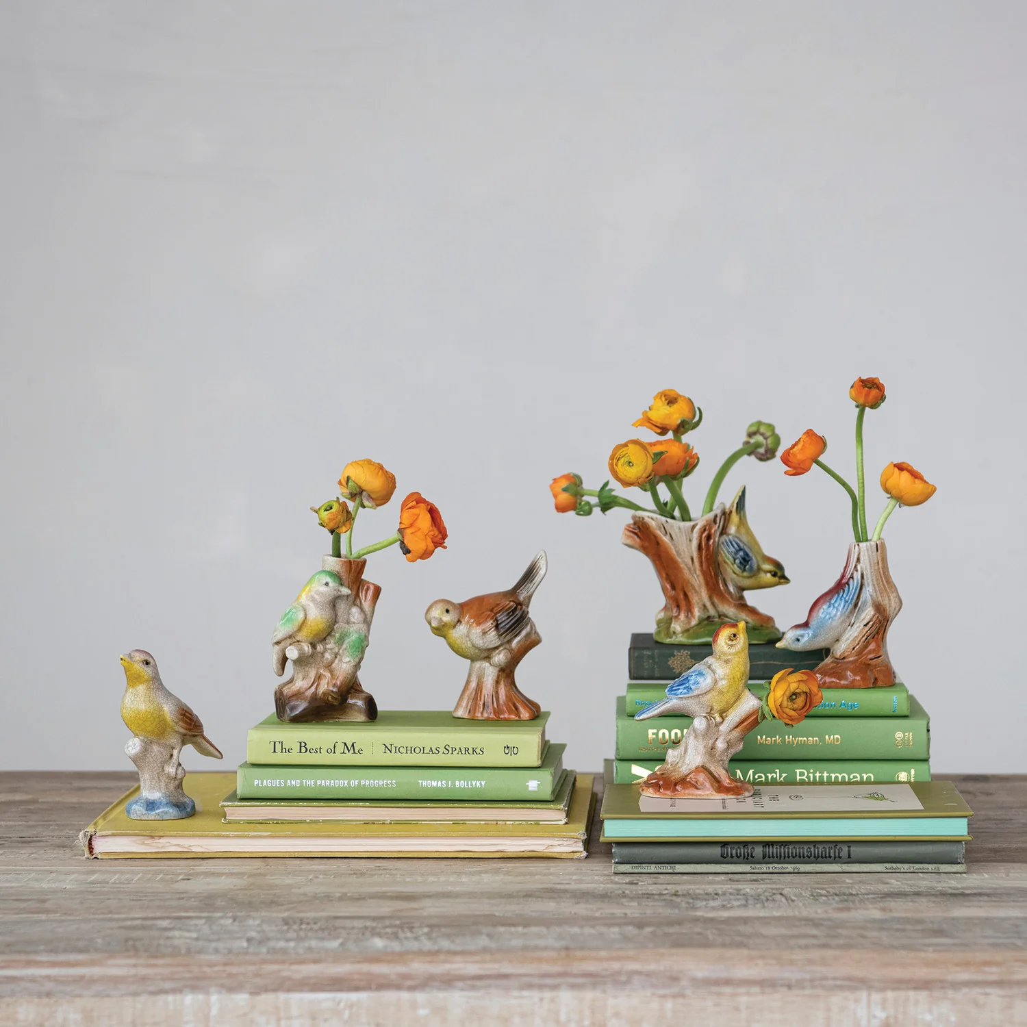 Creative Co-op - Vintage Reproduction Bird on Branch Vase