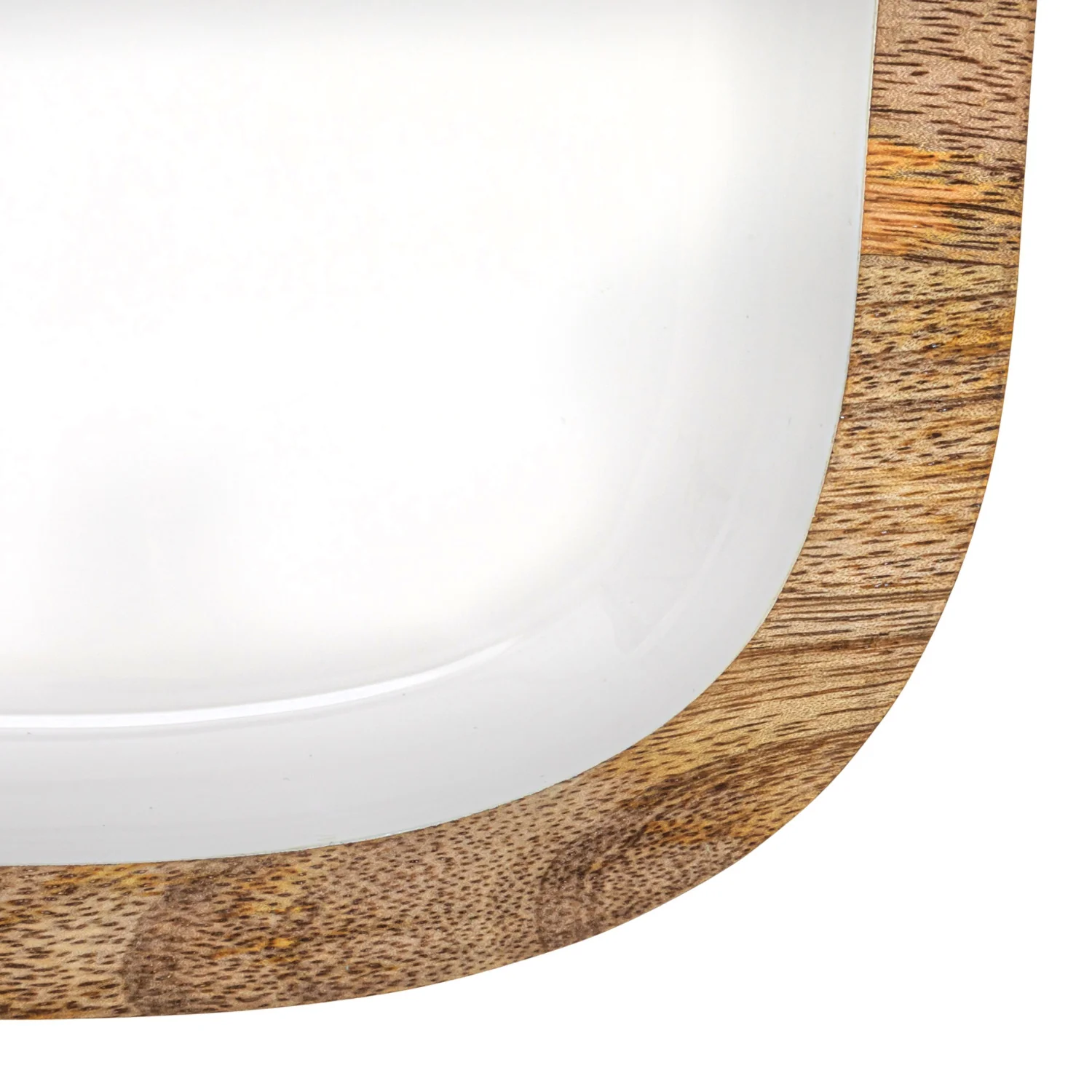 Creative Co-op - White Enameled Mango Wood Tray - Image 3