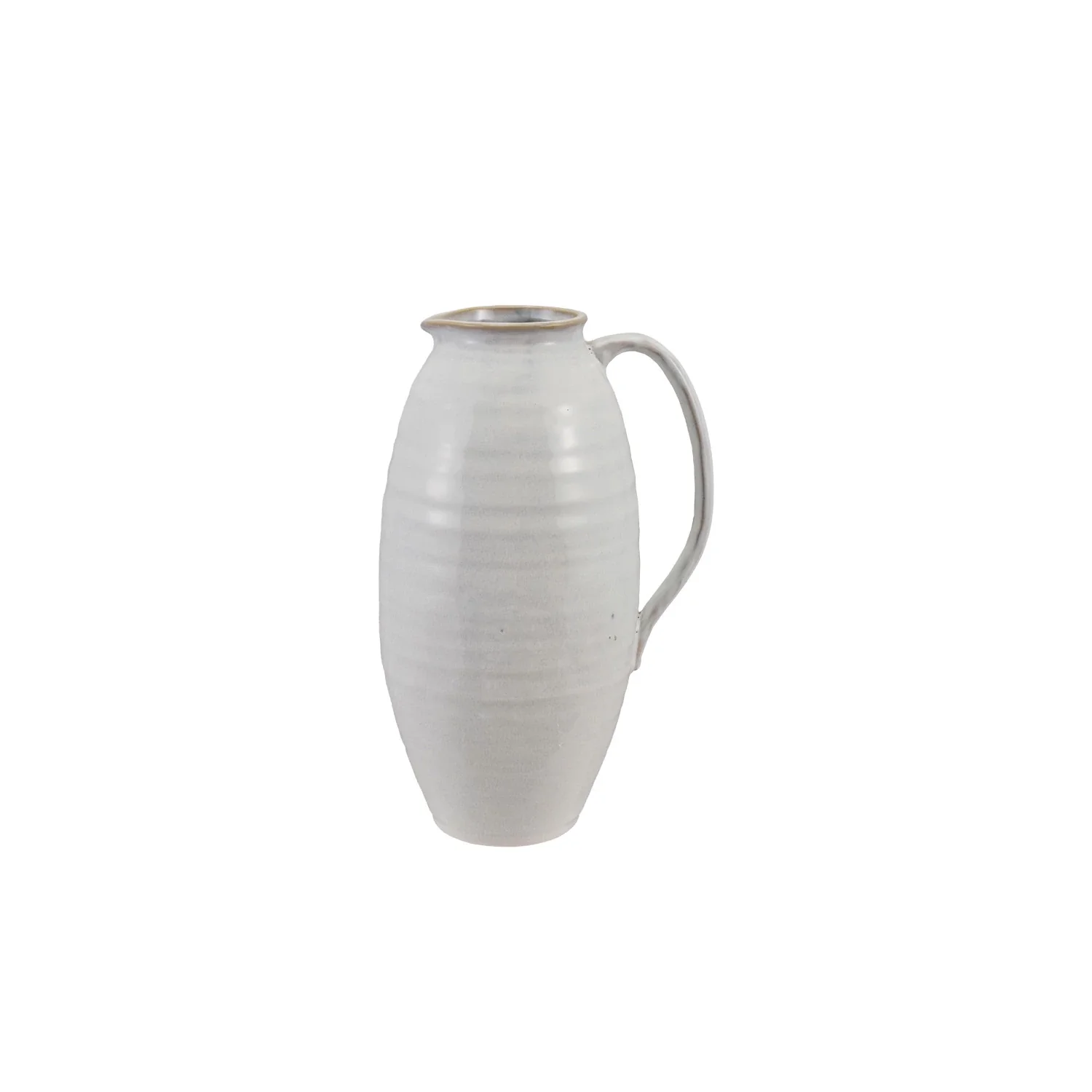 Creative Co-op - White Stoneware Pitcher - Image 3