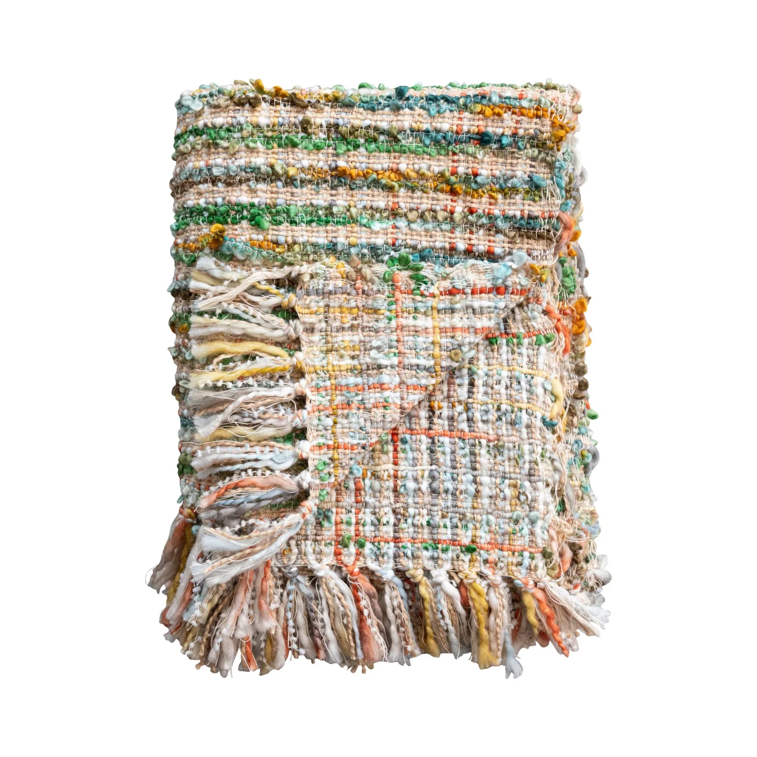 Creative Co-op - Woven Bouclé Throw with Fringe - Image 2