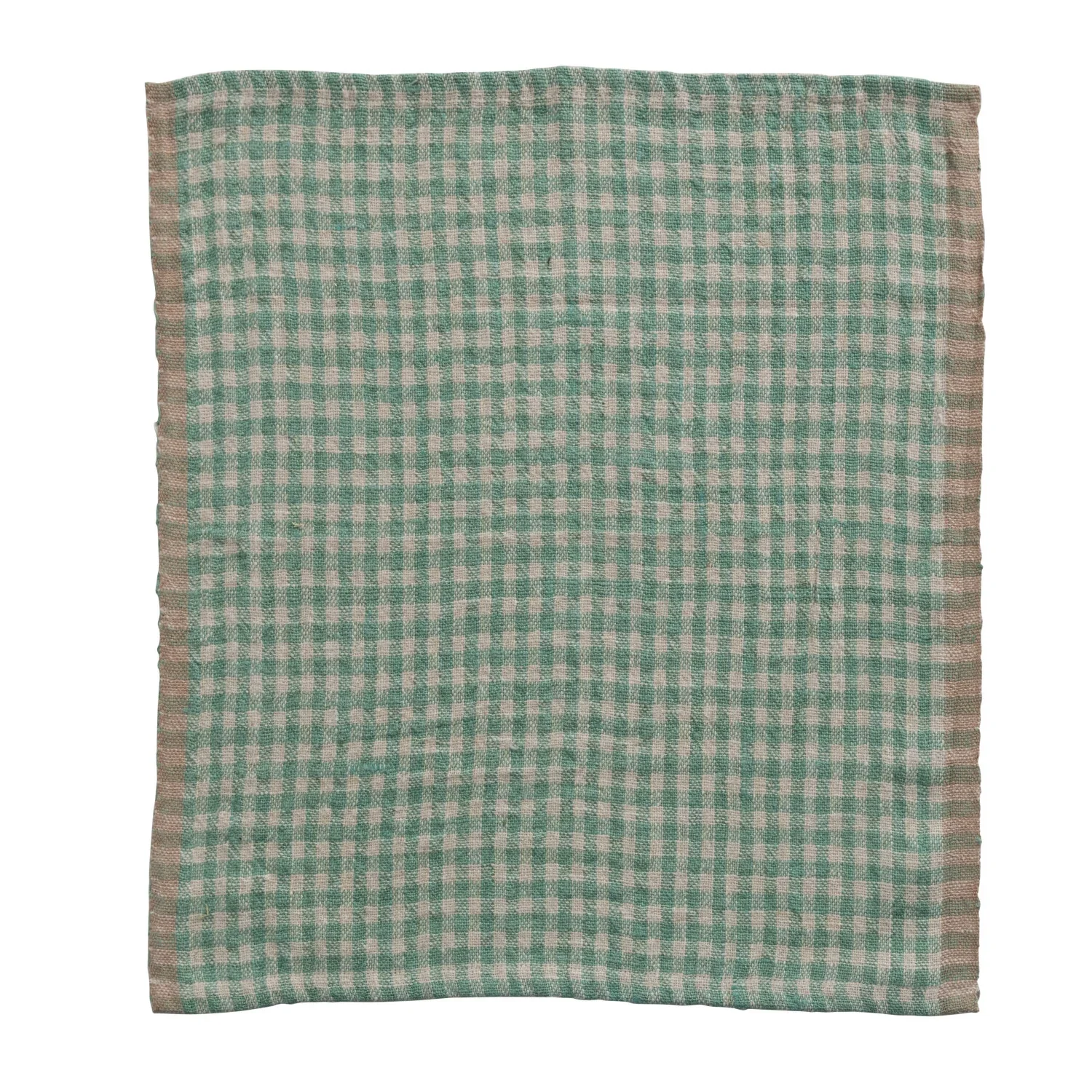 Creative Co-op - Woven Linen Aqua Gingham Napkins - Image 2