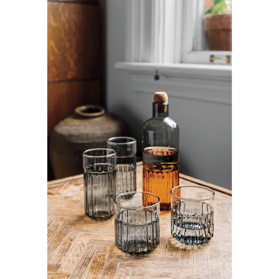 Danica - Channel Glass Tumbler 12 Ounces, Smoke - Image 2