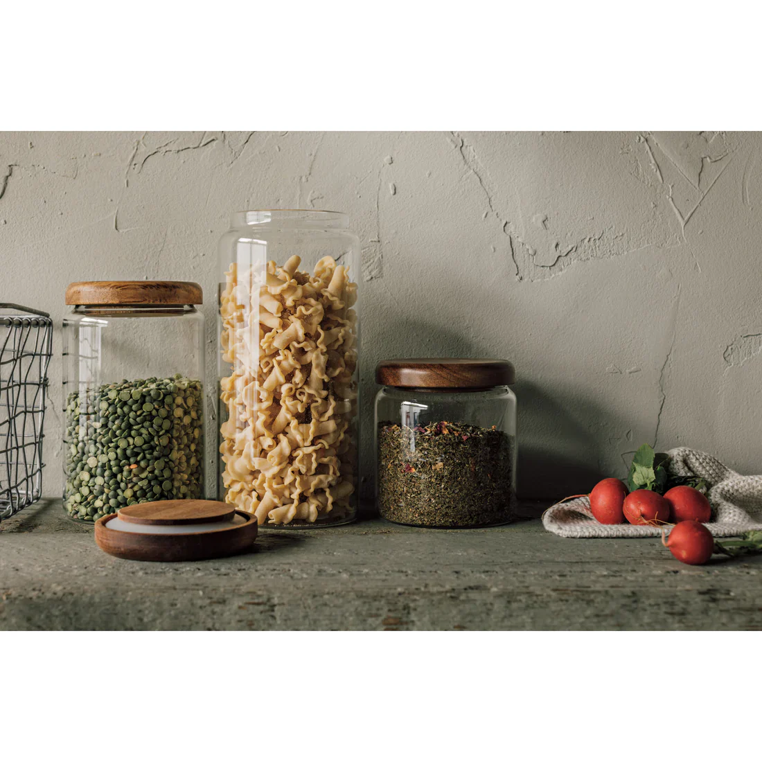 Danica - Glass Jar with Acacia Wood Lid