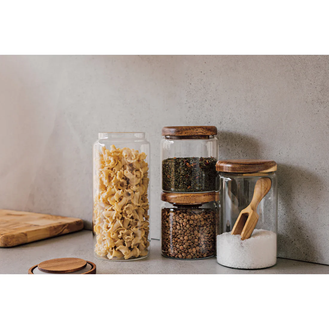 Danica - Glass Jar with Acacia Wood Lid - Image 2