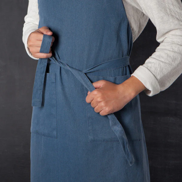 Danica - Heirloom Chef Apron, Midnight Blue - Image 4