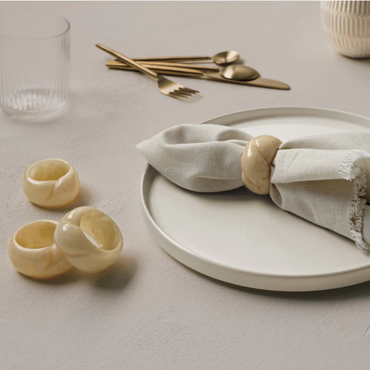 Danica - Ivory Resin Napkin Rings