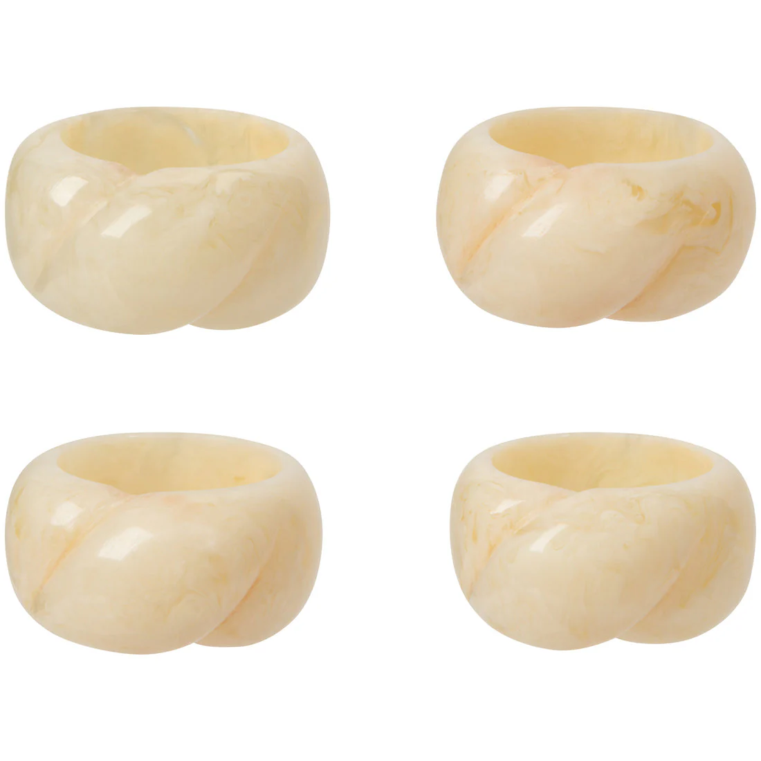 Danica - Ivory Resin Napkin Rings - Image 2