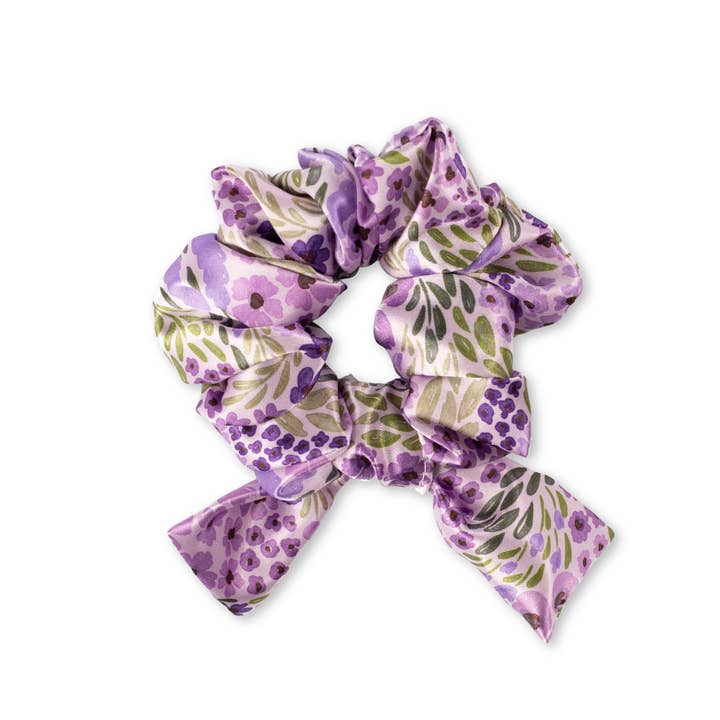 Elyse Breanne Design - Satin Scrunchie, Lilac Floral