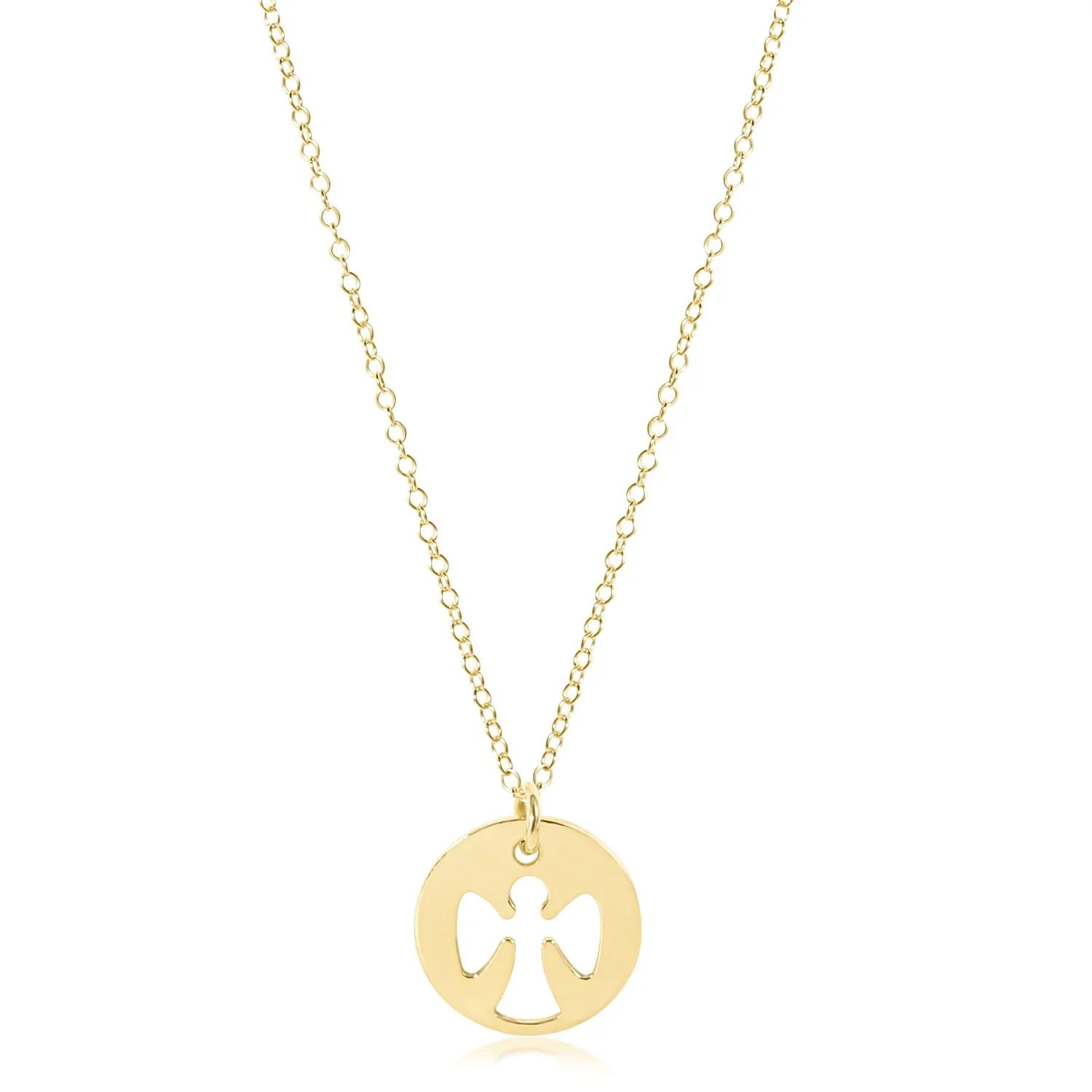 enewton - 16" Necklace Gold, Guardian Angel Gold Disc