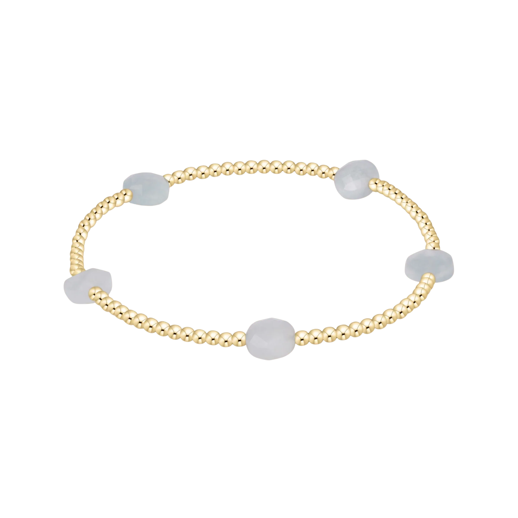 enewton - Admire Small Gem 2mm Gold Bracelet, Aquamarine