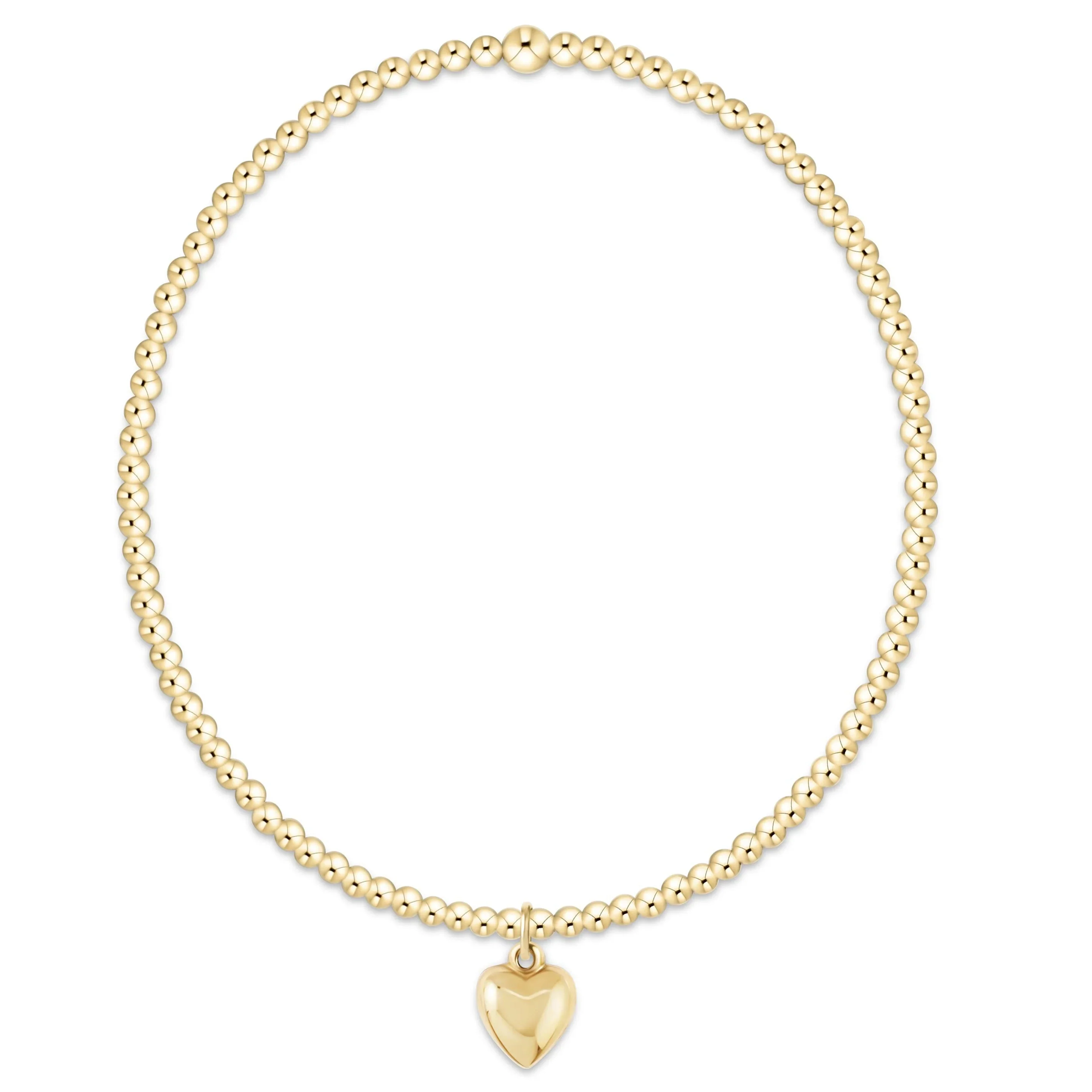 enewton - Classic Gold 2mm Bracelet, Love Plush Small Gold Charm