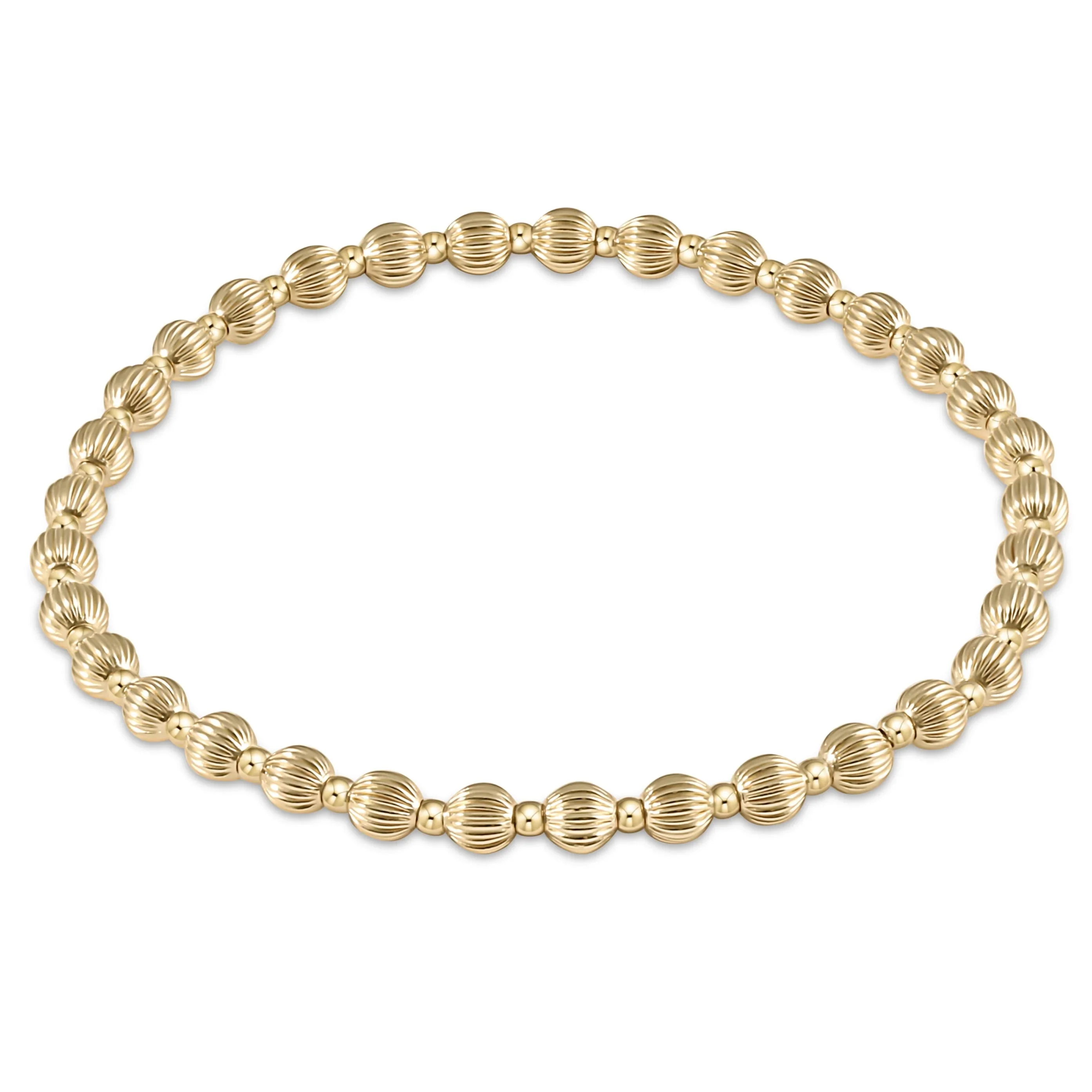 enewton - Extends Dignity Grateful Pattern 4mm Bead Bracelet, Gold