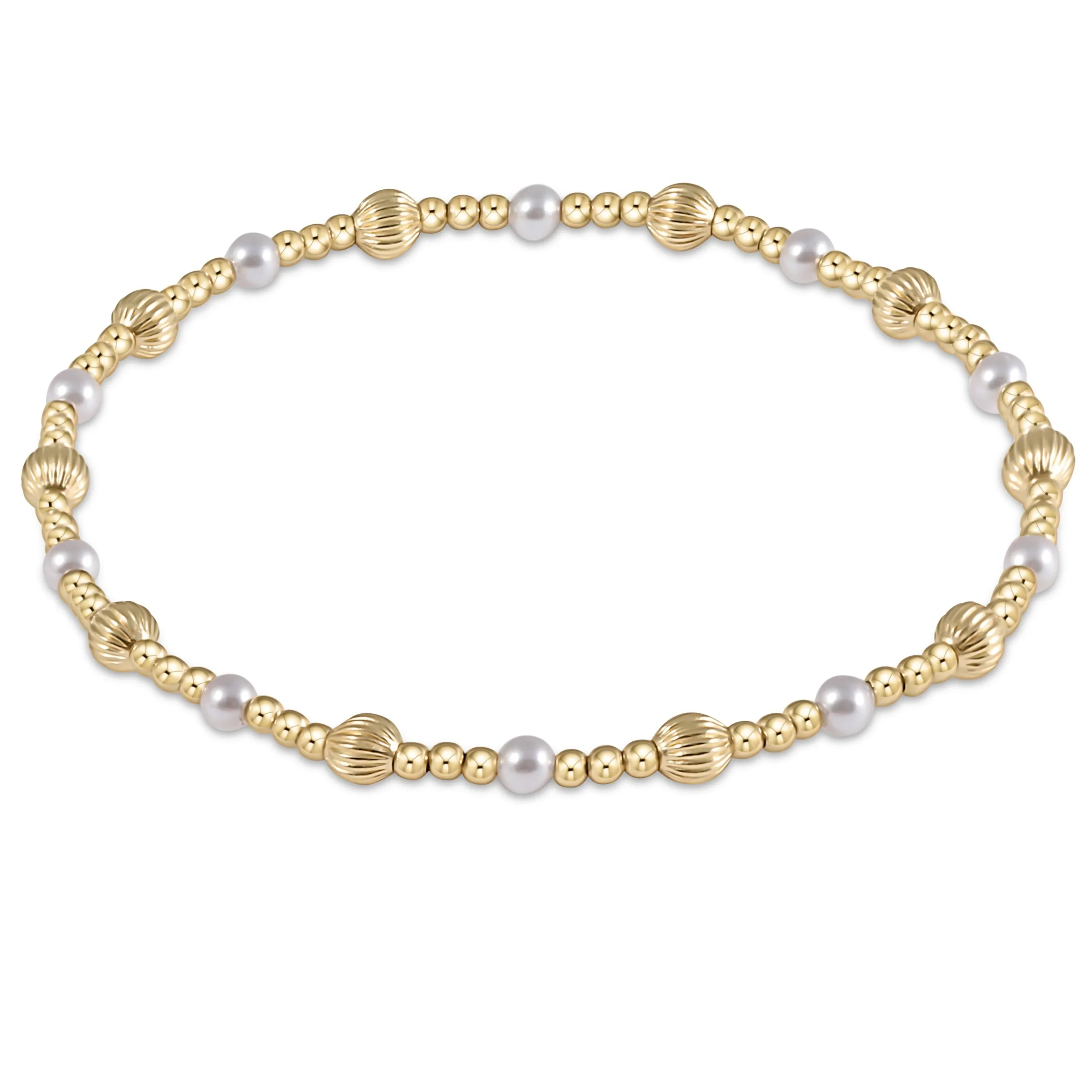 enewton - Dignity Sincerity Pattern 4mm Bead Bracelet, Pearl