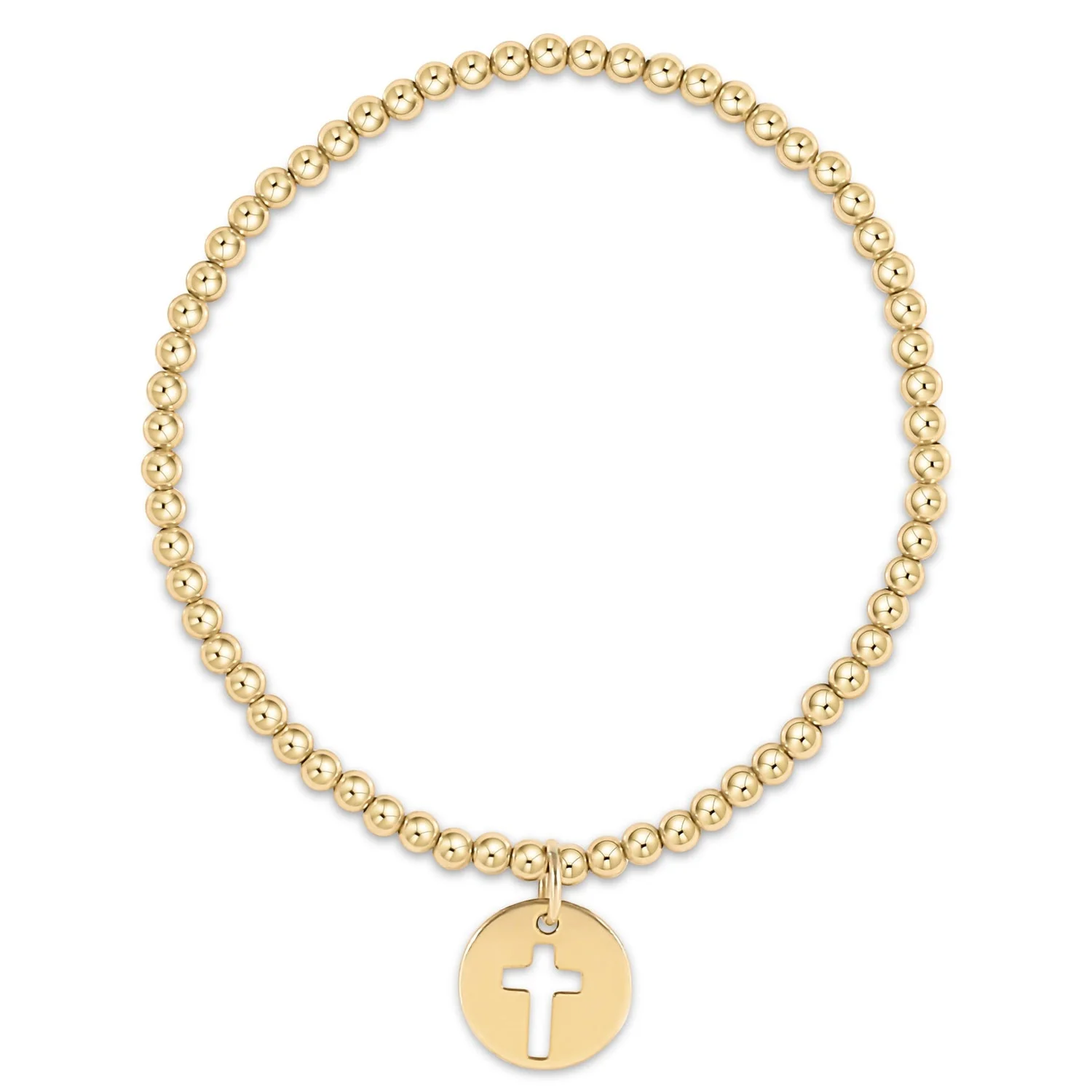 enewton - Extends Classic Gold 3mm Bead Bracelet, Blessed Gold Disc