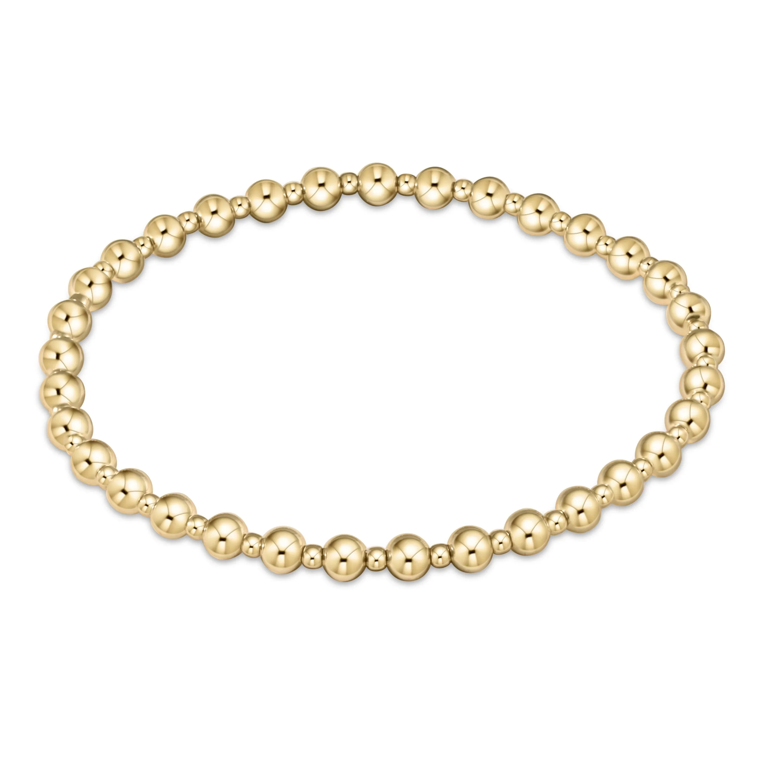 enewton - Extends Classic Grateful Pattern 4mm Bead Bracelet, Gold