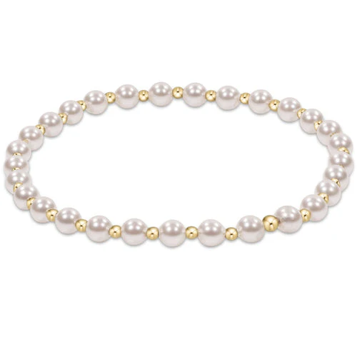 enewton - Extends Classic Grateful Pattern 4mm Bead Bracelet, Pearl