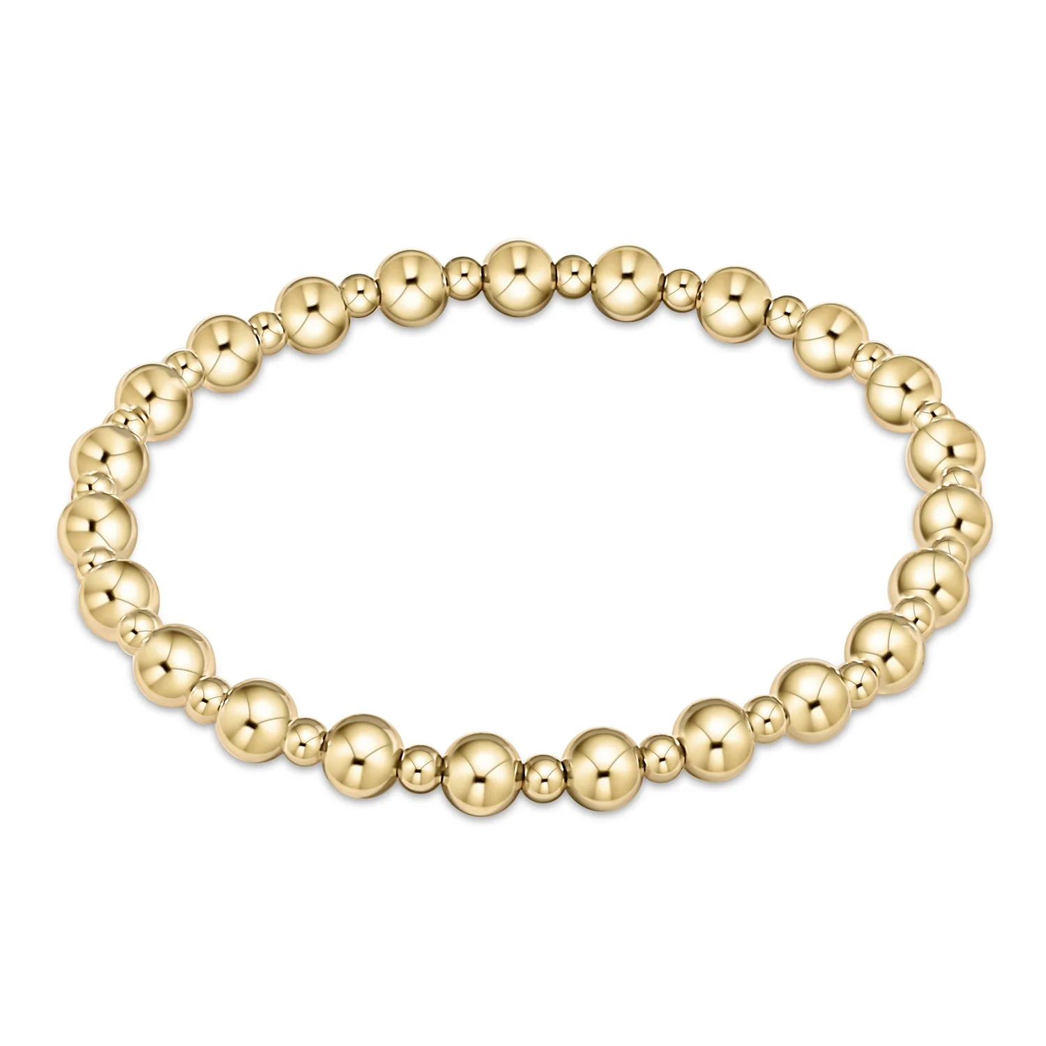 enewton - Extends Classic Grateful Pattern 5mm Bead Bracelet, Gold