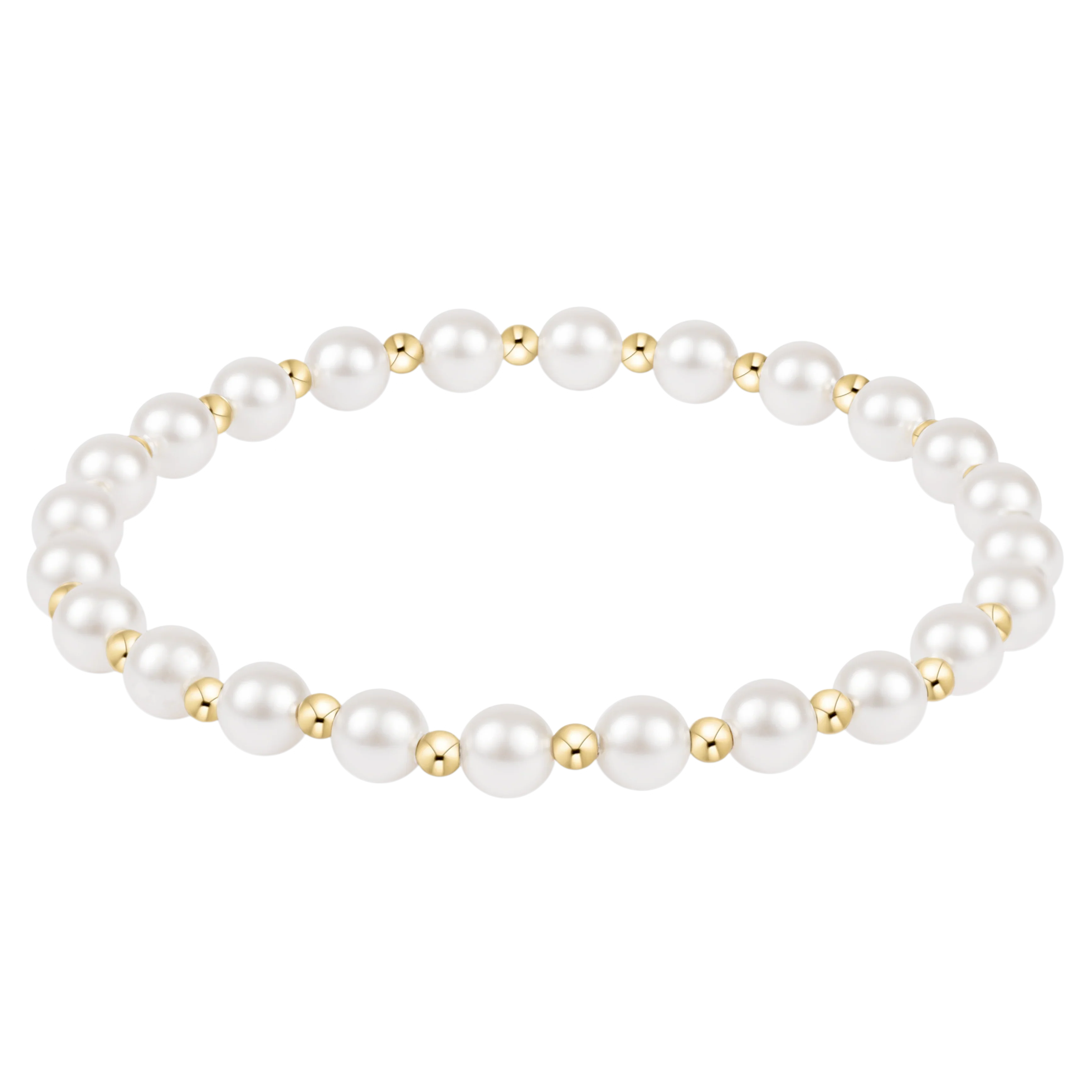 enewton - Extends Classic Grateful Pattern 5mm Bead Bracelet, Pearl