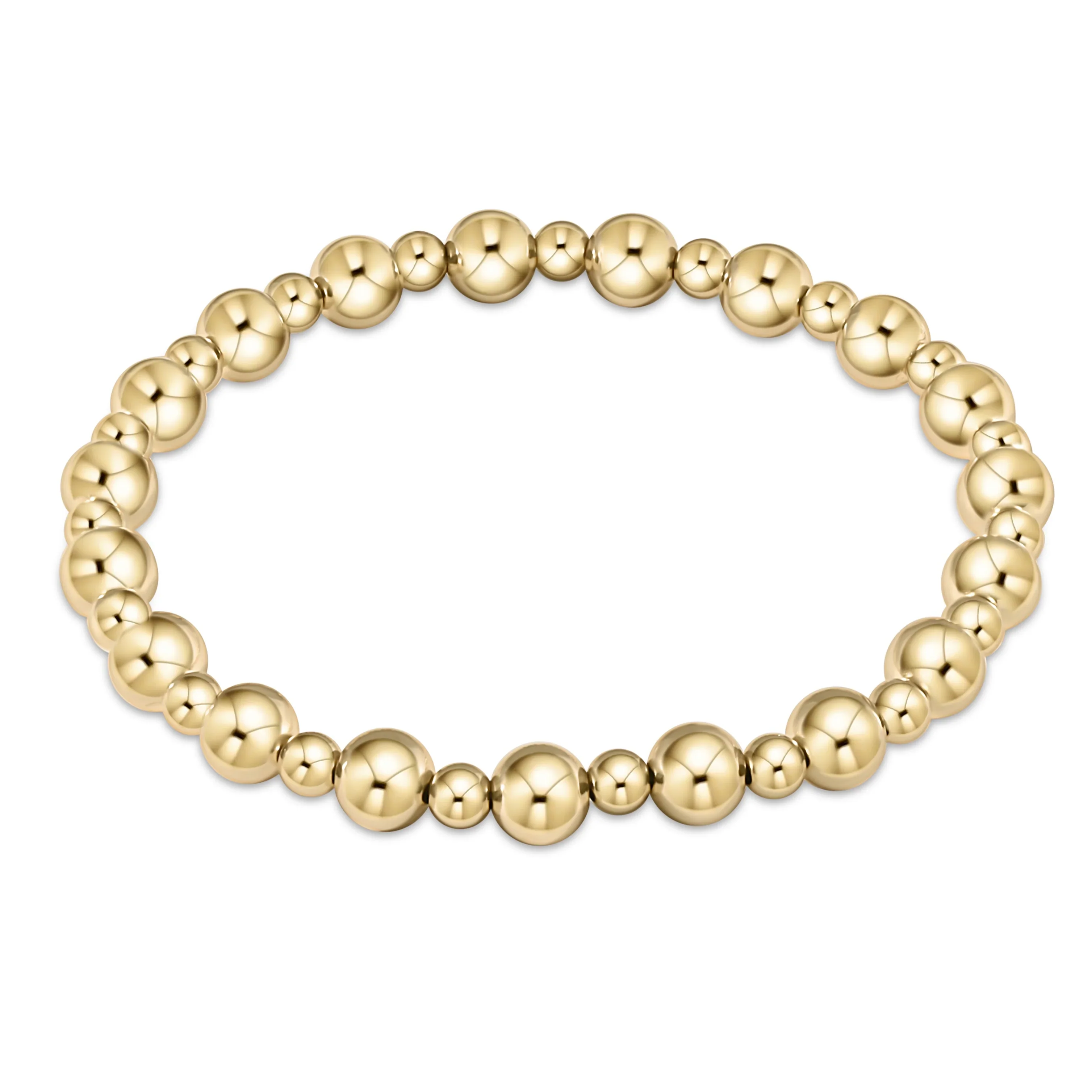 enewton - Extends Classic Grateful Pattern 6mm Bead Bracelet, Gold