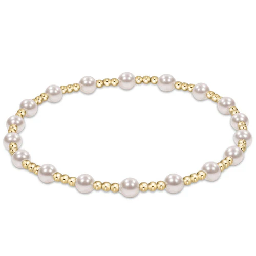 enewton - Extends Classic Sincerity Pattern 4mm Beaded Bracelet, Pearl