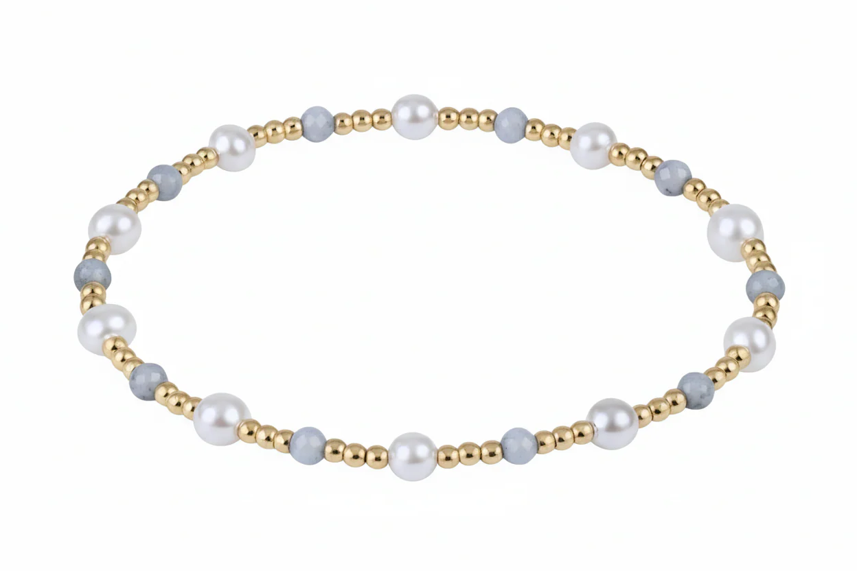 enewton - Extends Pearl Sincerity 4mm Gem Bracelet, Aquamarine