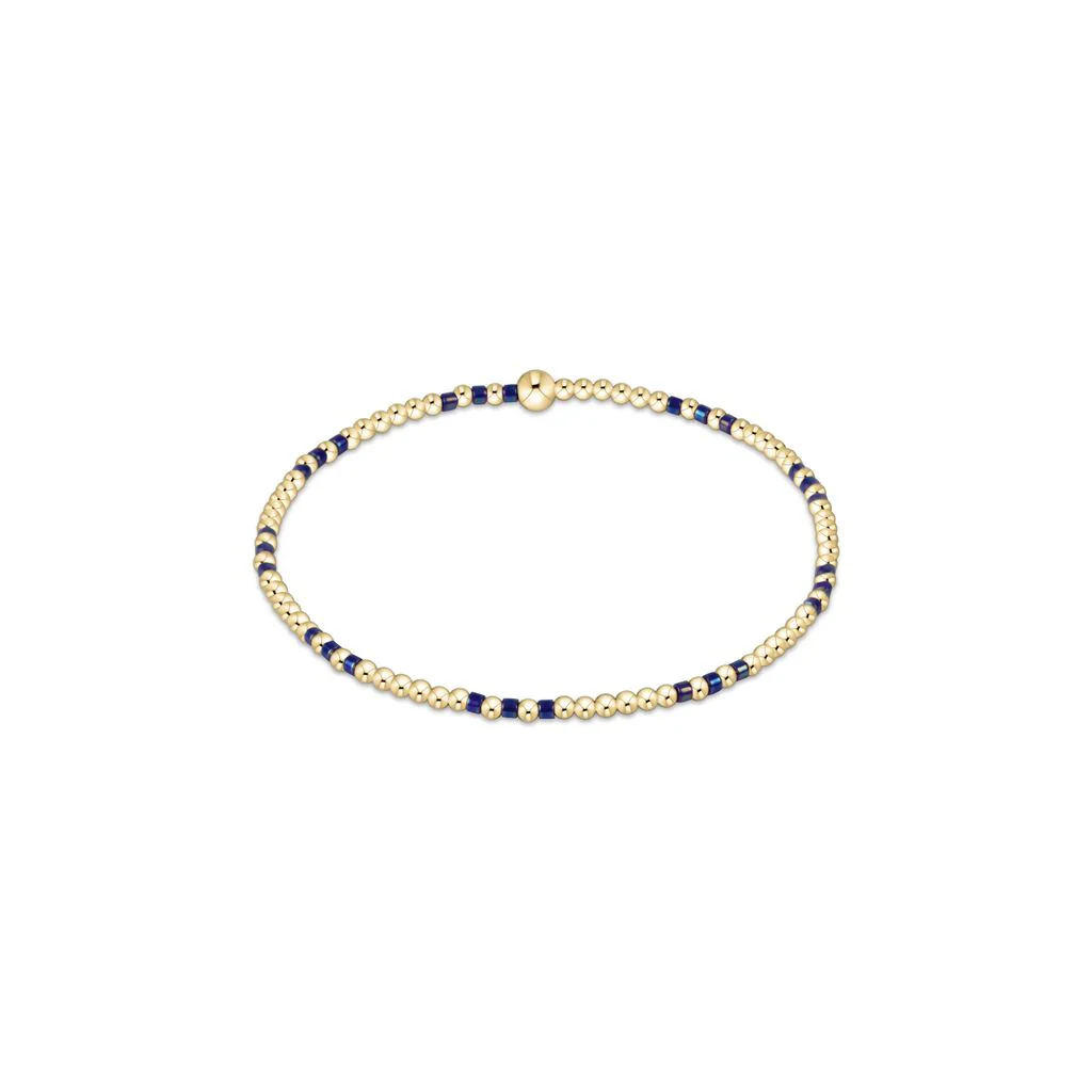 enewton - Hope Joy Pattern 2mm Bead Bracelet, Blue Metallic