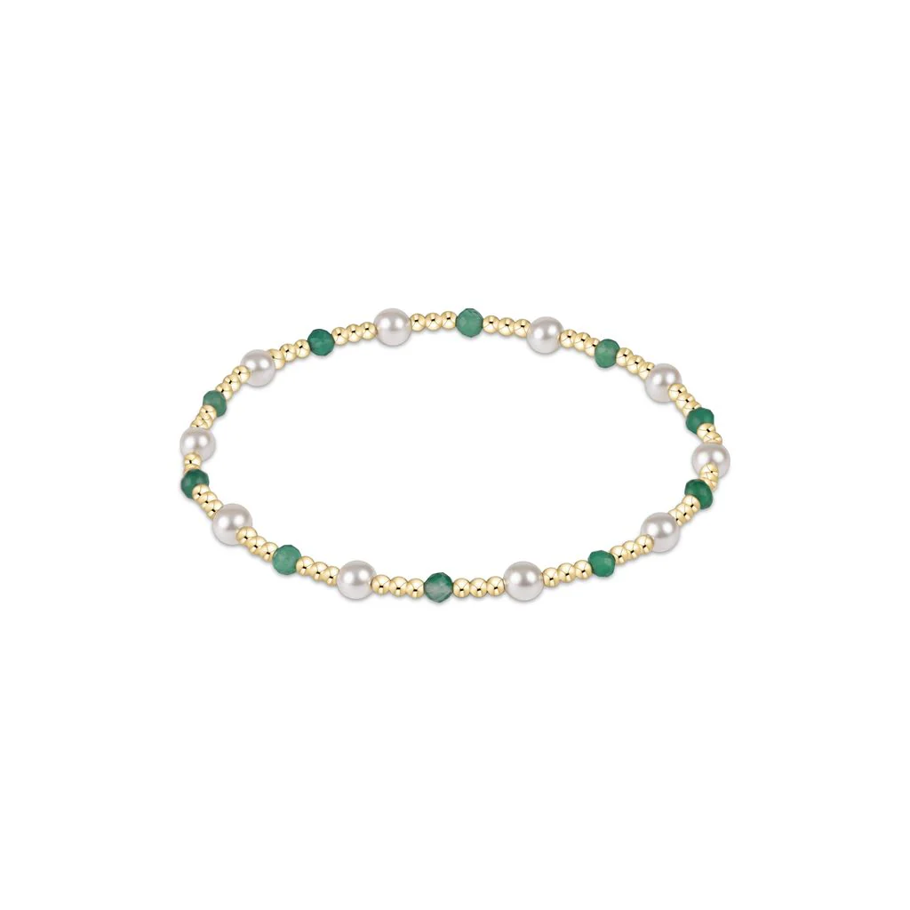 enewton - Pearl Sincerity Pattern 4mm Bead Bracelet, Green Onyx