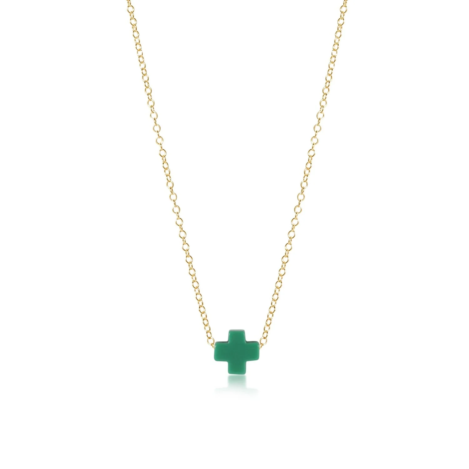 enewton - Signature Cross 16" Necklace Gold, Emerald