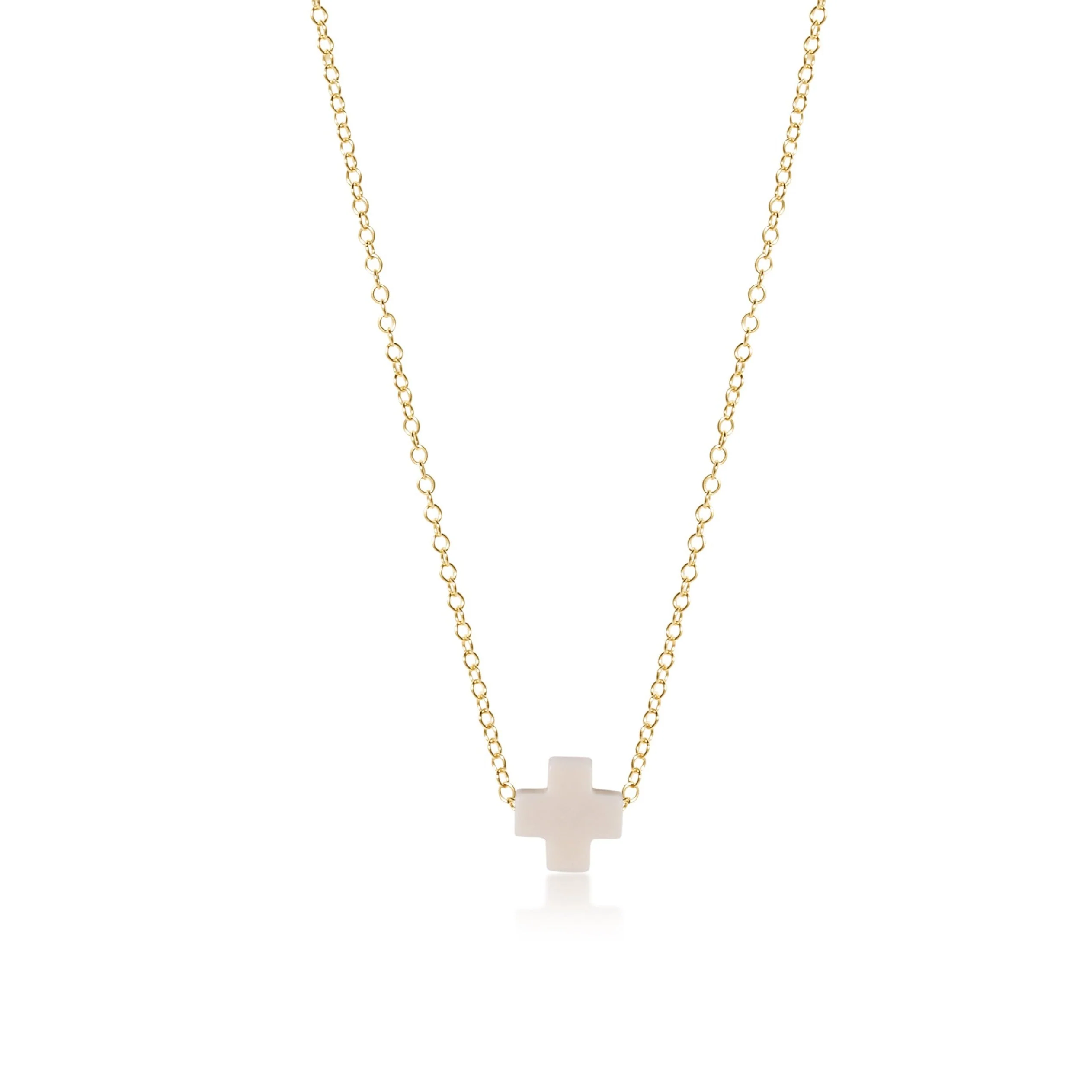 enewton - Signature Cross 16" Necklace Gold, Off White