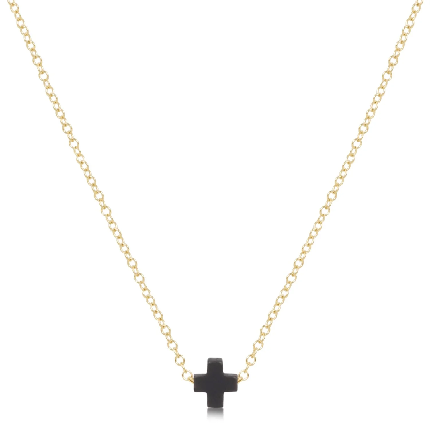 enewton - Signature Cross 16" Necklace Gold, Onyx