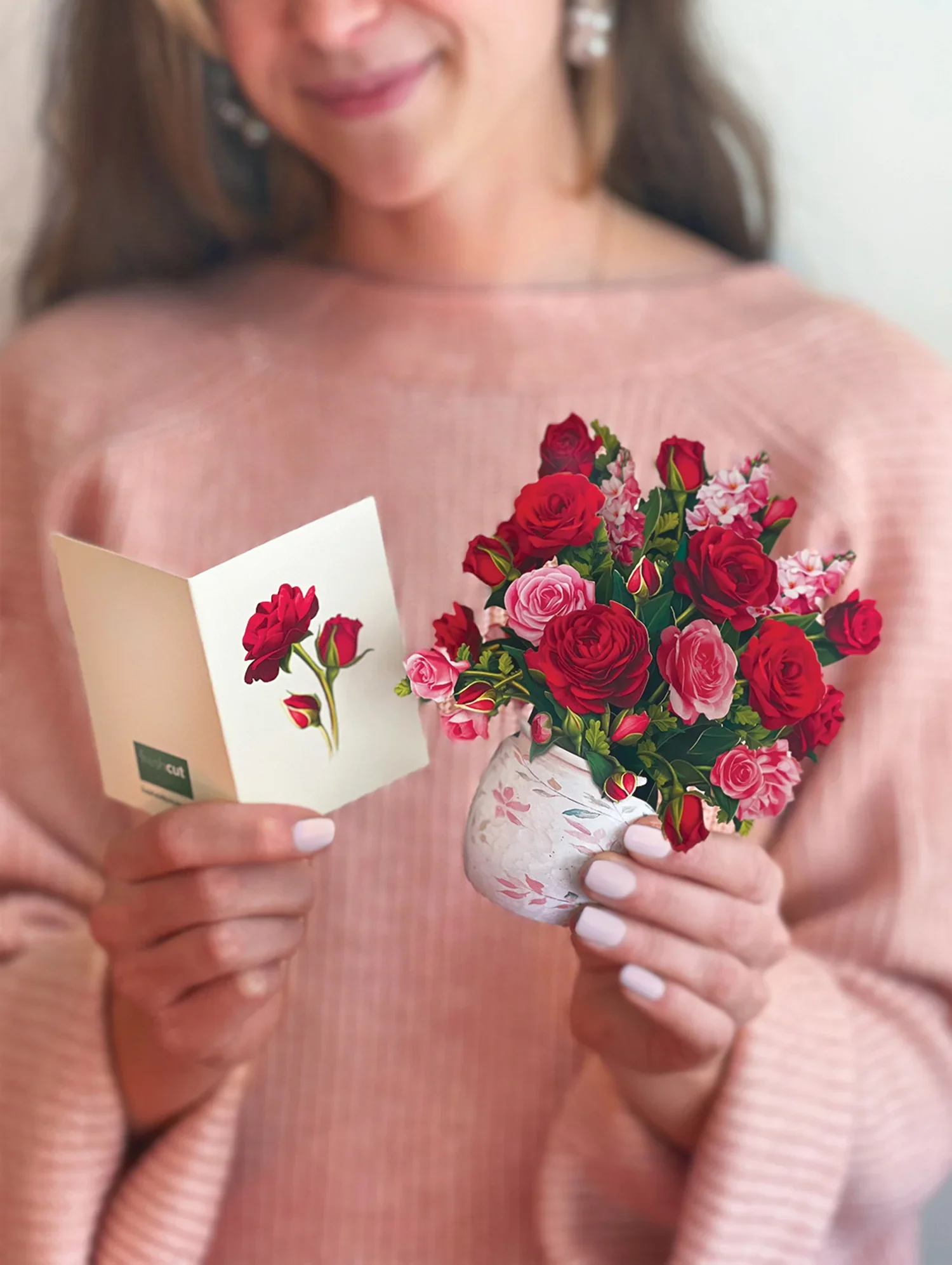 FreshCut Paper - Mini Blooming Roses Pop-Up Card - Image 2